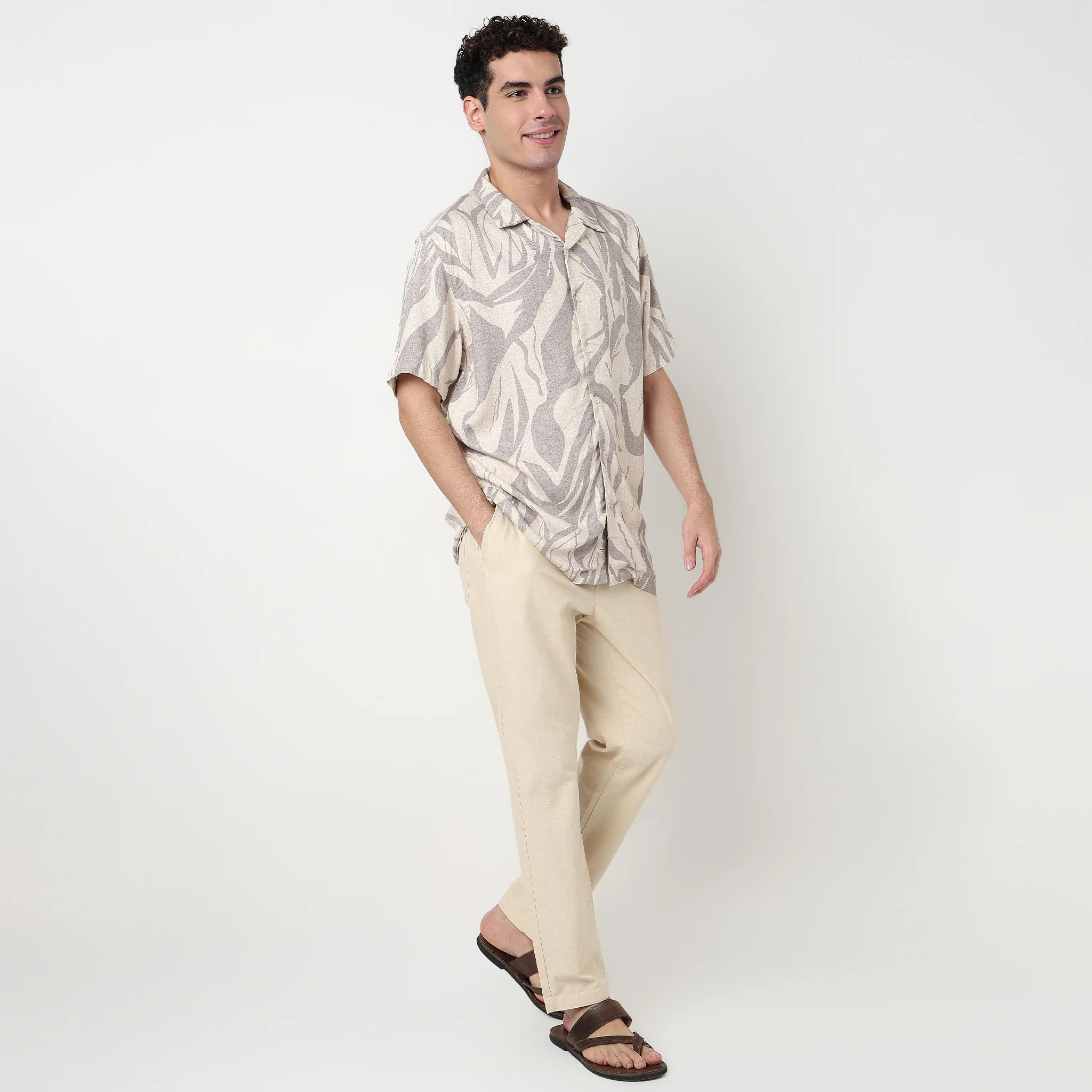 Printed Cotton Cuban Shirt