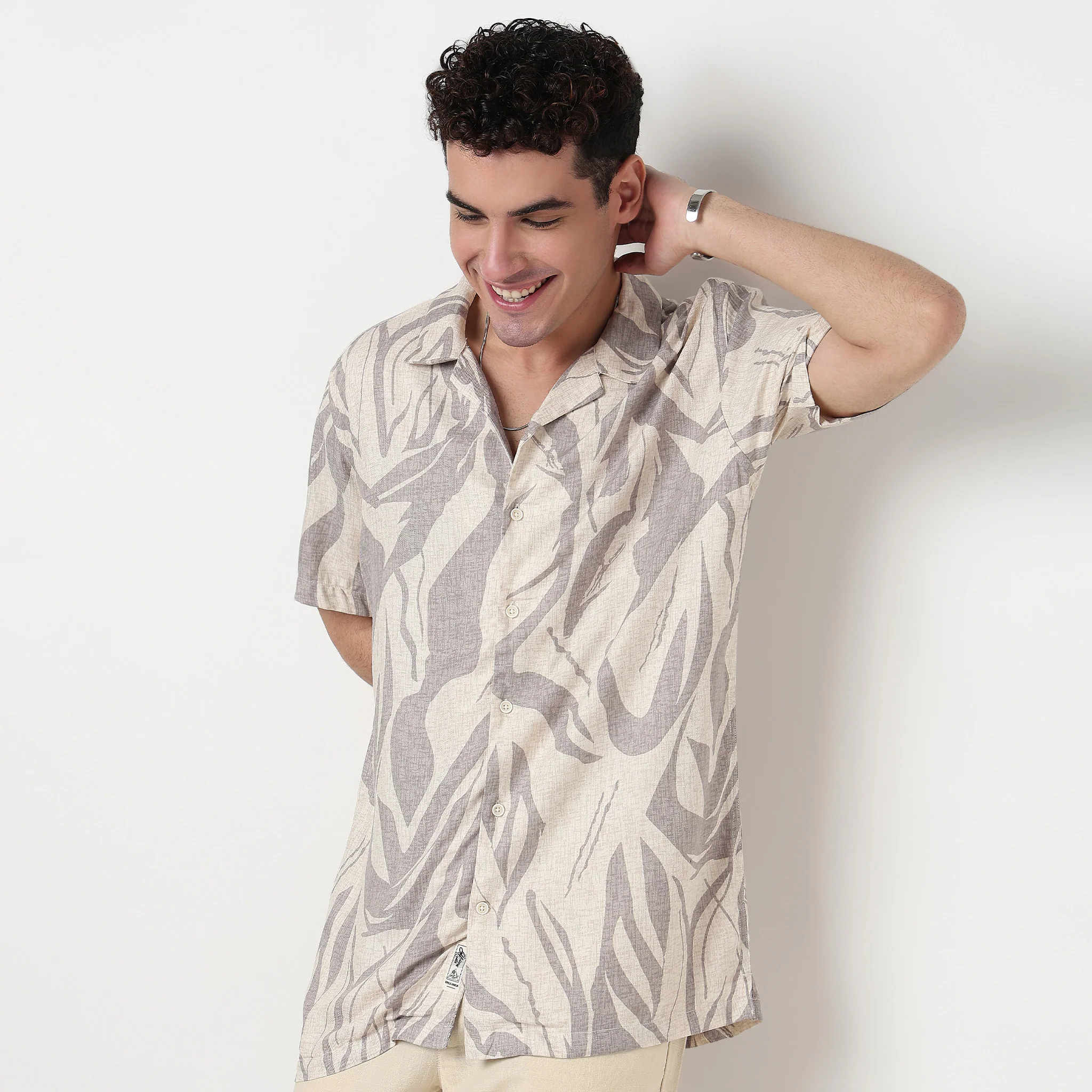 Printed Cotton Cuban Shirt - Image 5