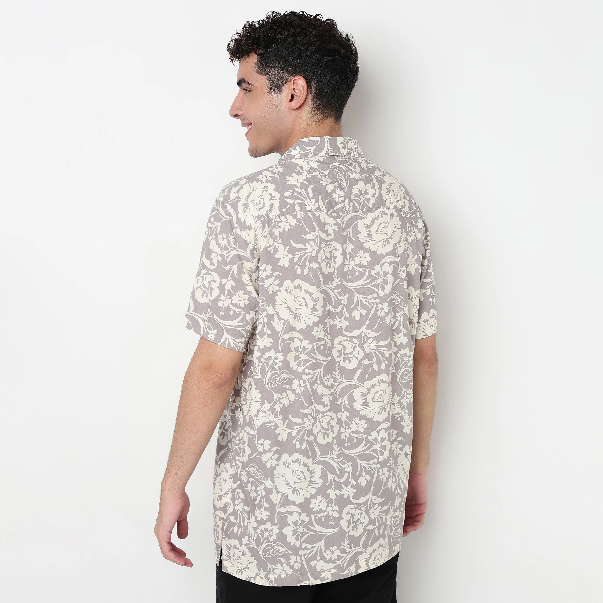 Printed Cotton Cuban Shirt - Image 3