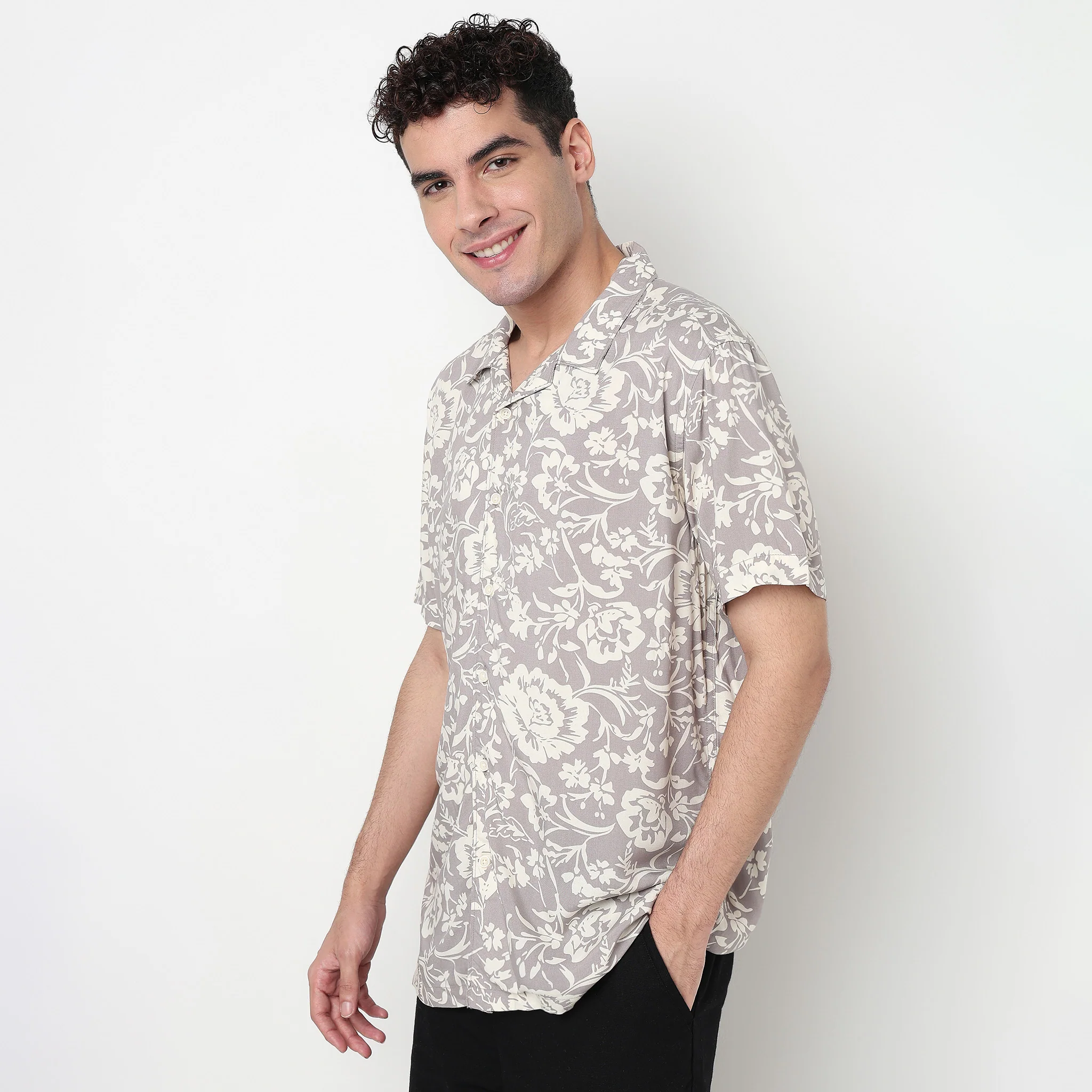 Printed Cotton Cuban Shirt - Image 5