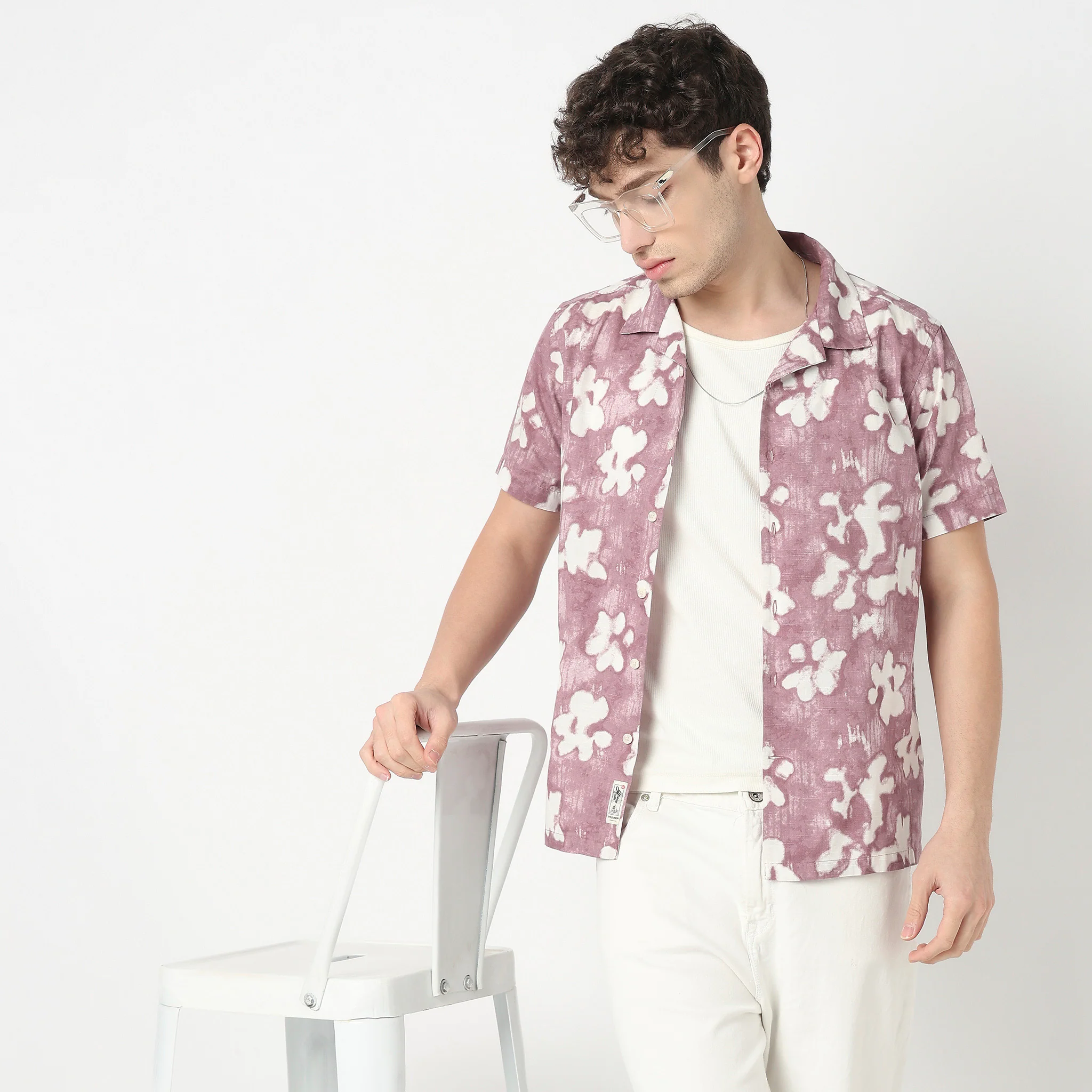 Cotton Printed Cuban Shirt - Image 2
