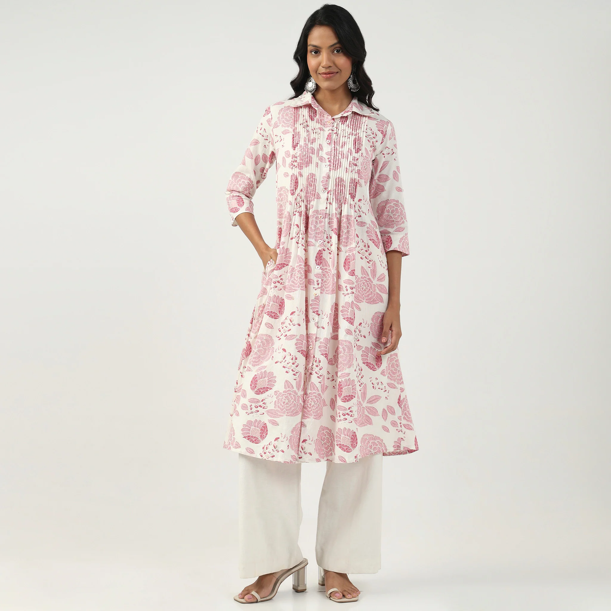 Cotton Printed Flared Kurta - Image 2