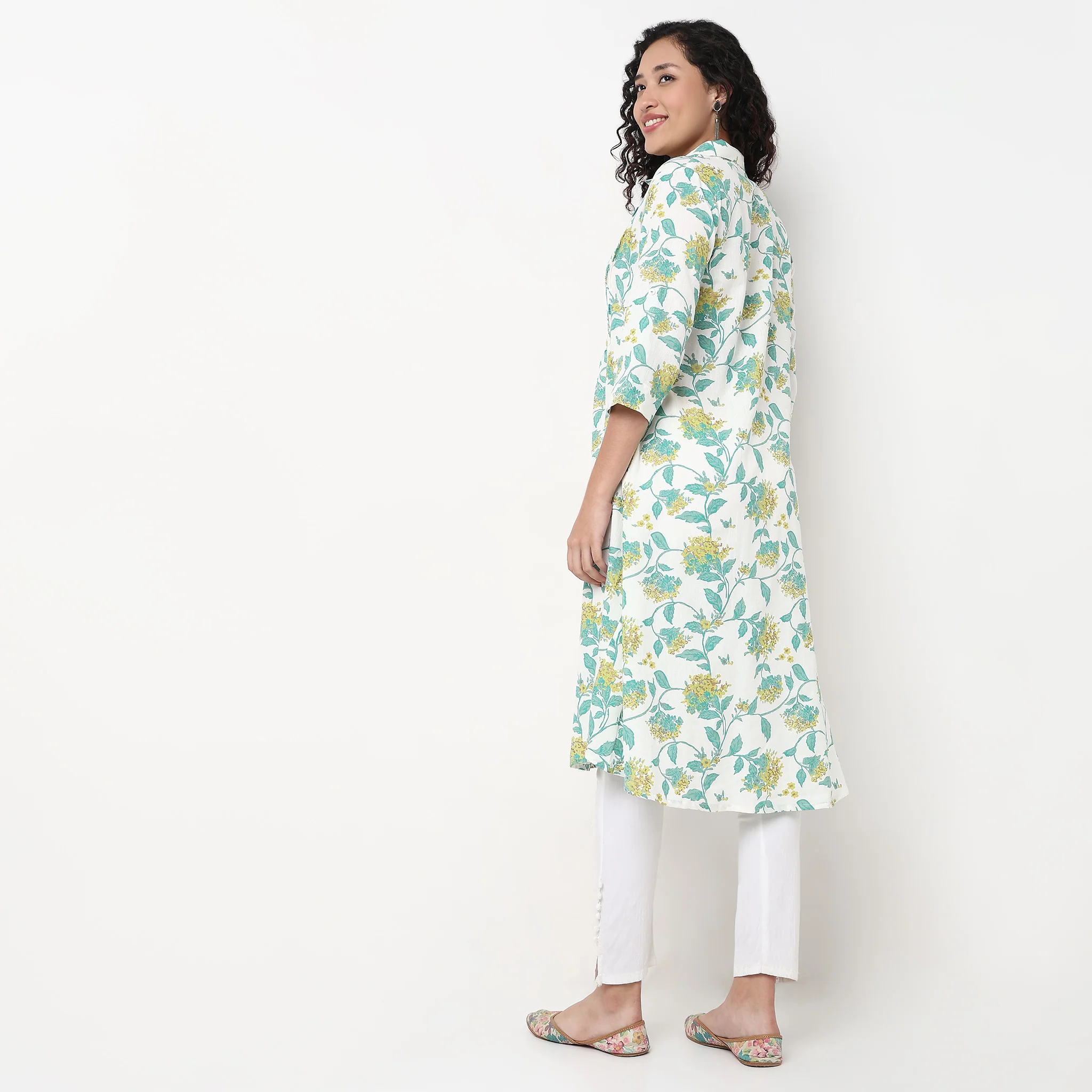 Cotton Printed Flared Kurta - Image 3