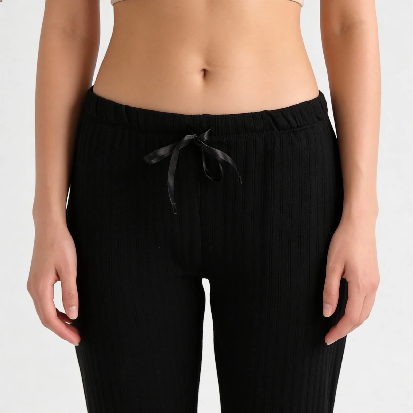 Cotton Structured Crop Top with Pyjama Sleepwear Set - Image 7