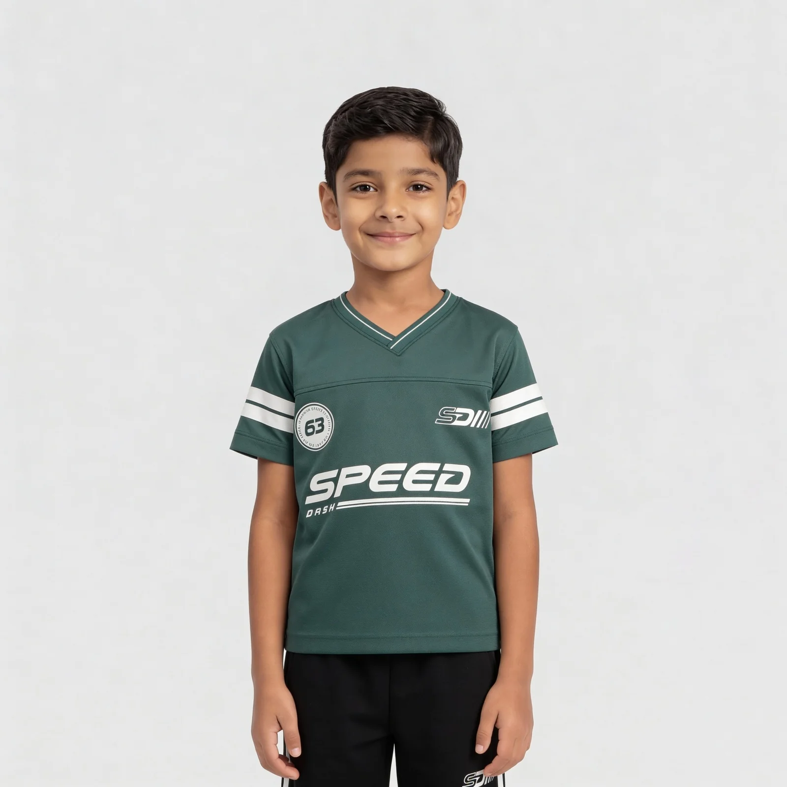 Boys Cotton Printed V-Neck T-Shirt - Image 2