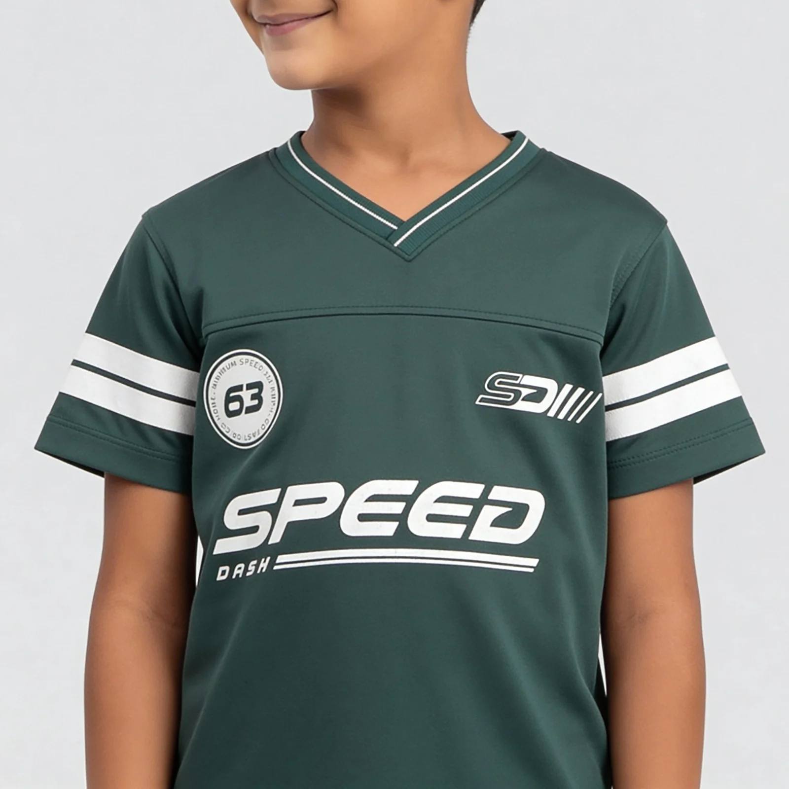 Boys Cotton Printed V-Neck T-Shirt - Image 4
