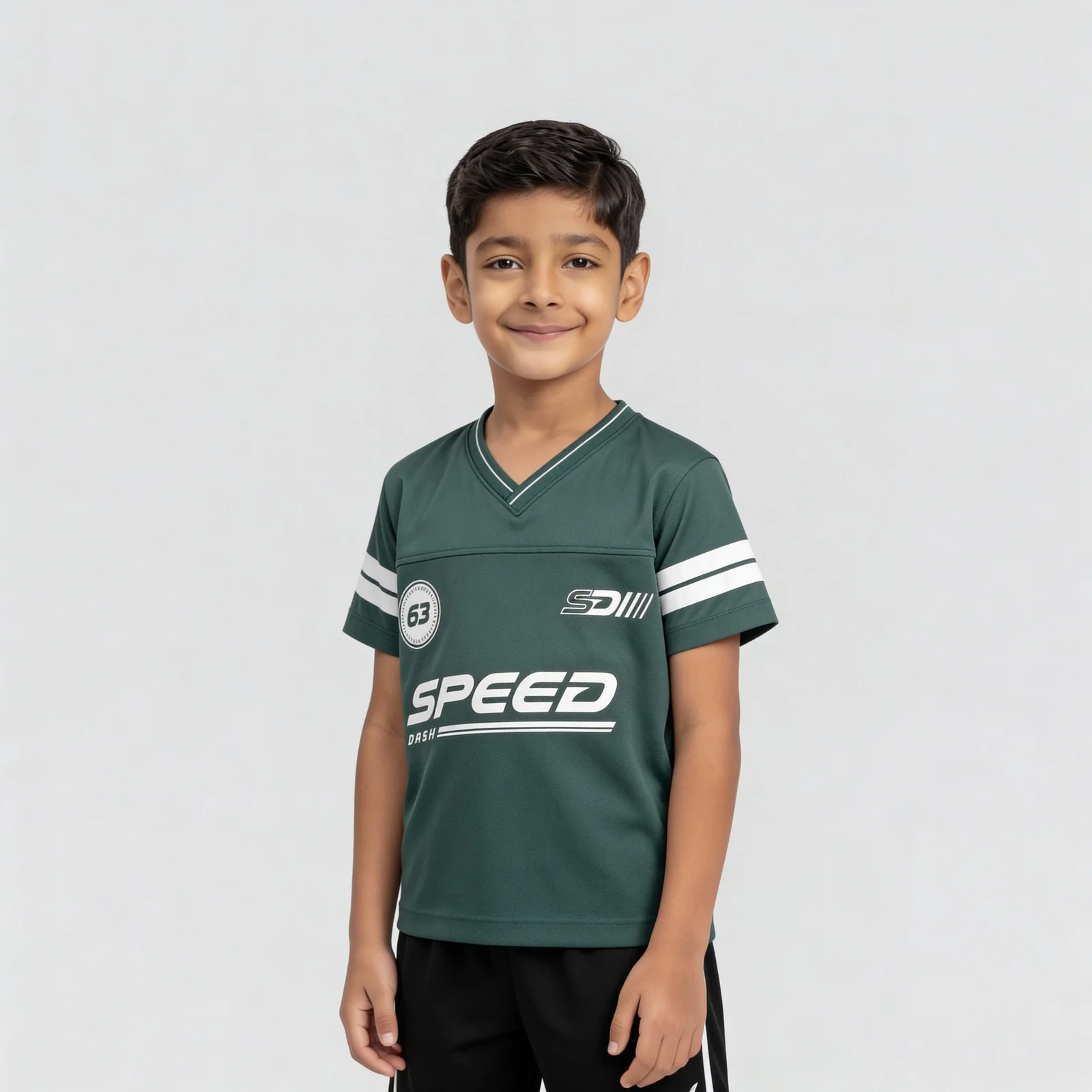 Boys Cotton Printed V-Neck T-Shirt - Image 5