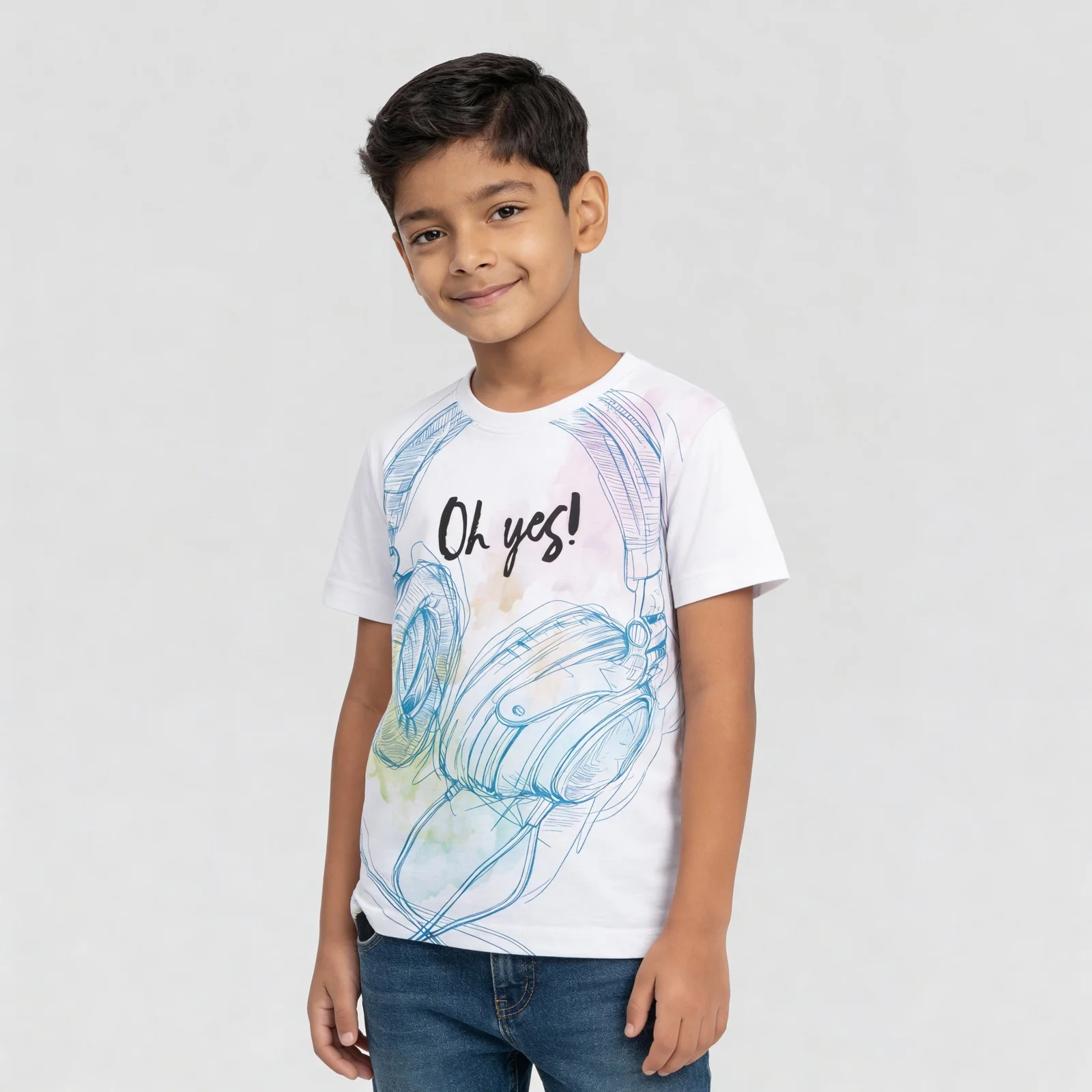 Boys Cotton Printed Crew Neck T-Shirt - Image 5