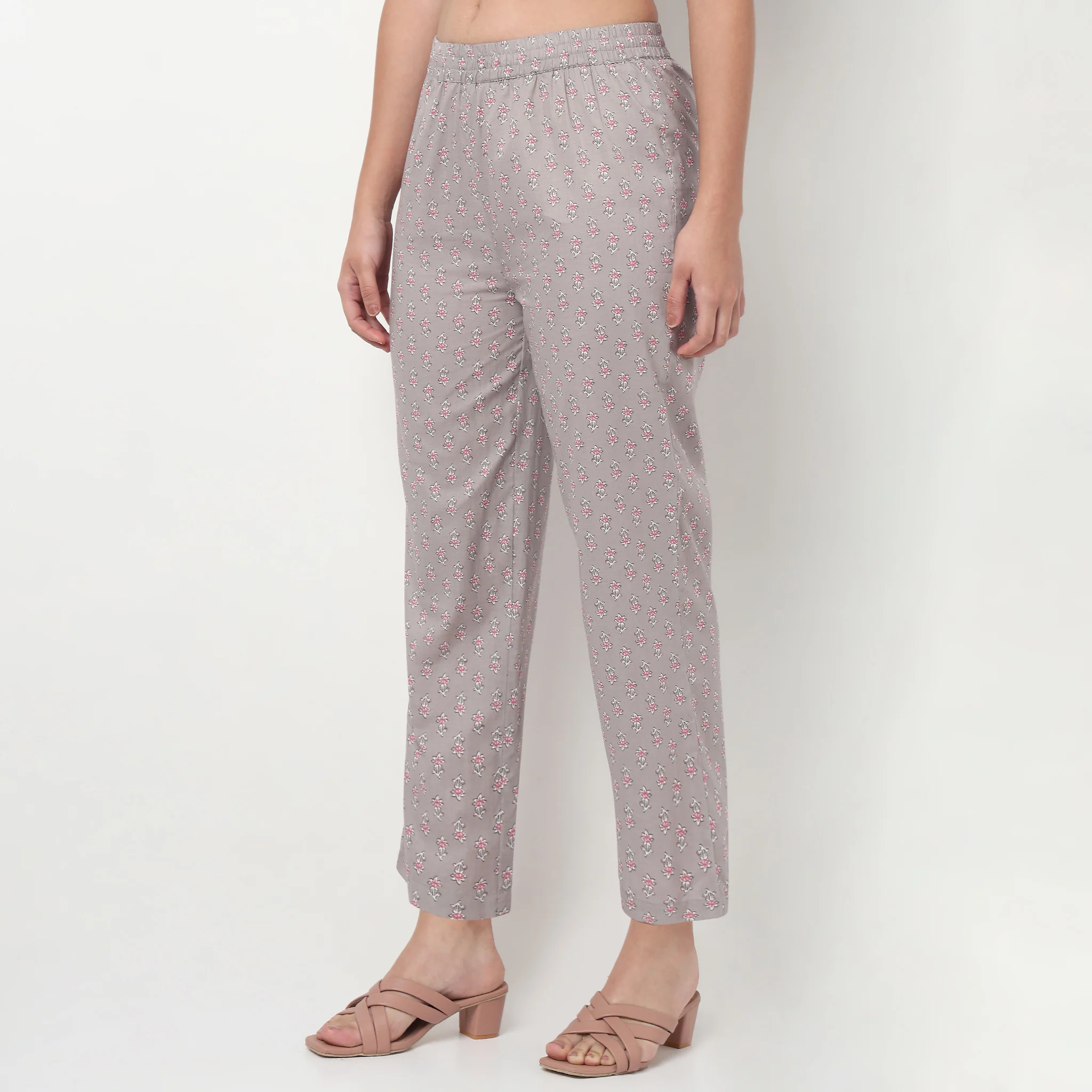 Cotton Printed High Rise Pants - Image 2