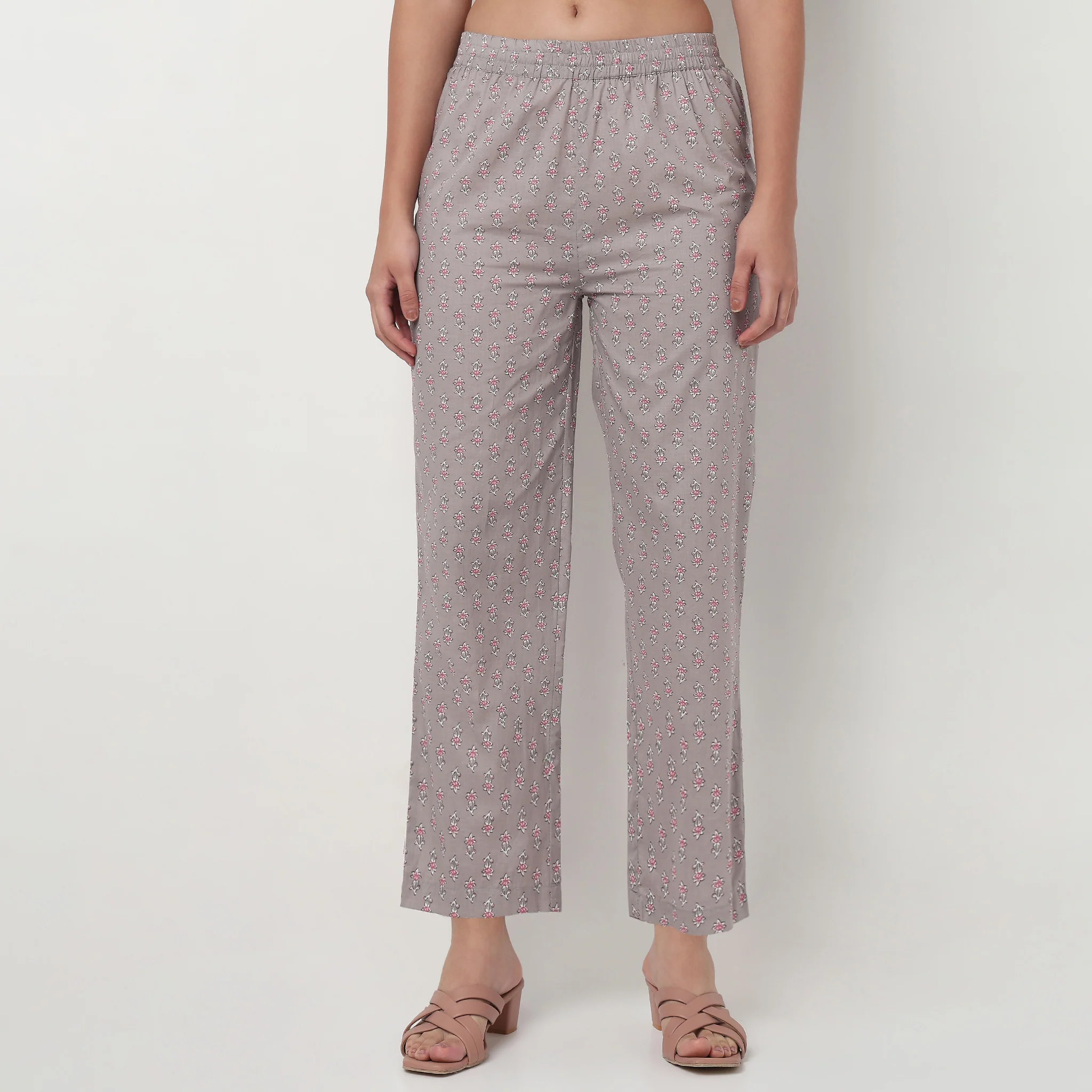 Cotton Printed High Rise Pants - Image 5