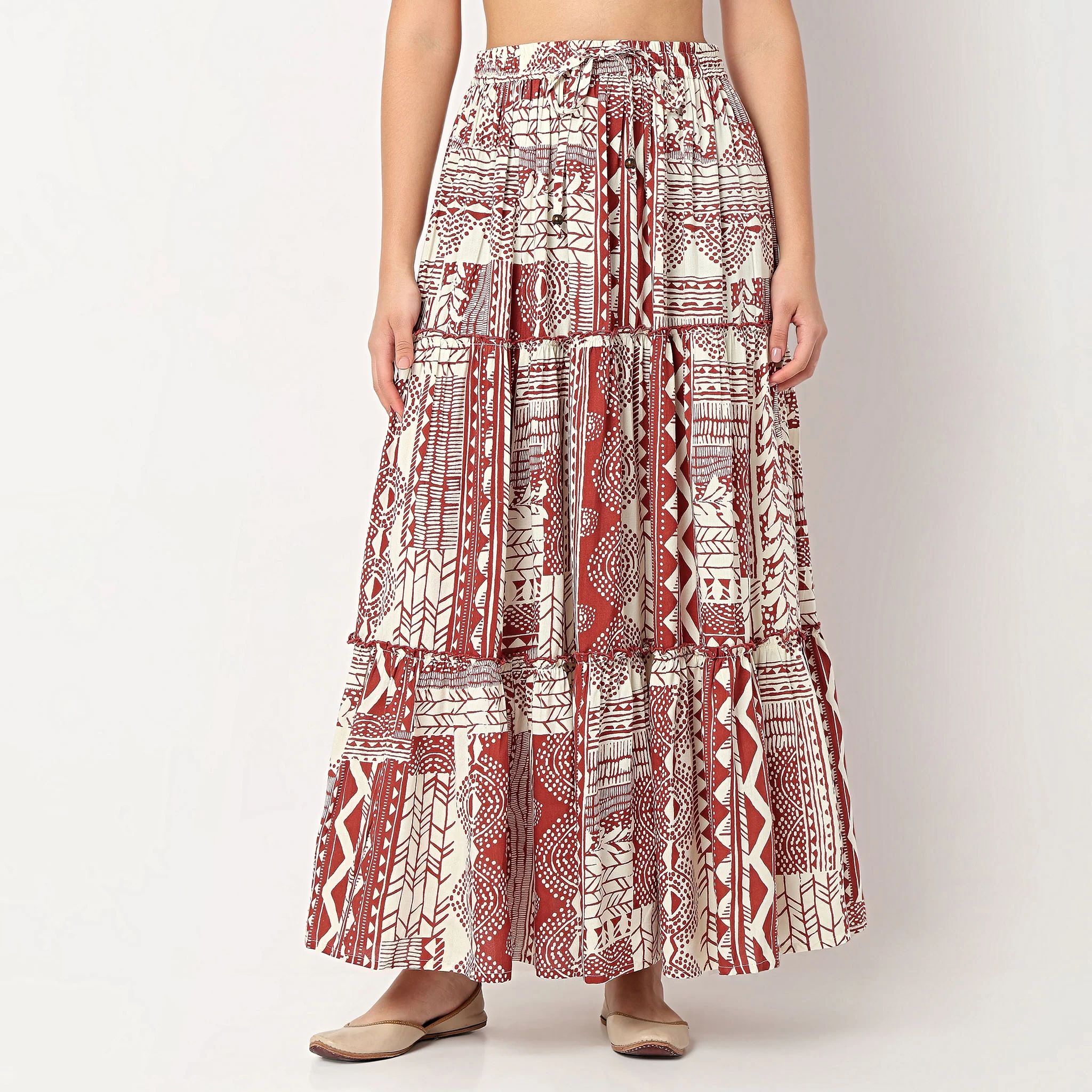 Cotton Printed High Rise Skirt - Image 2