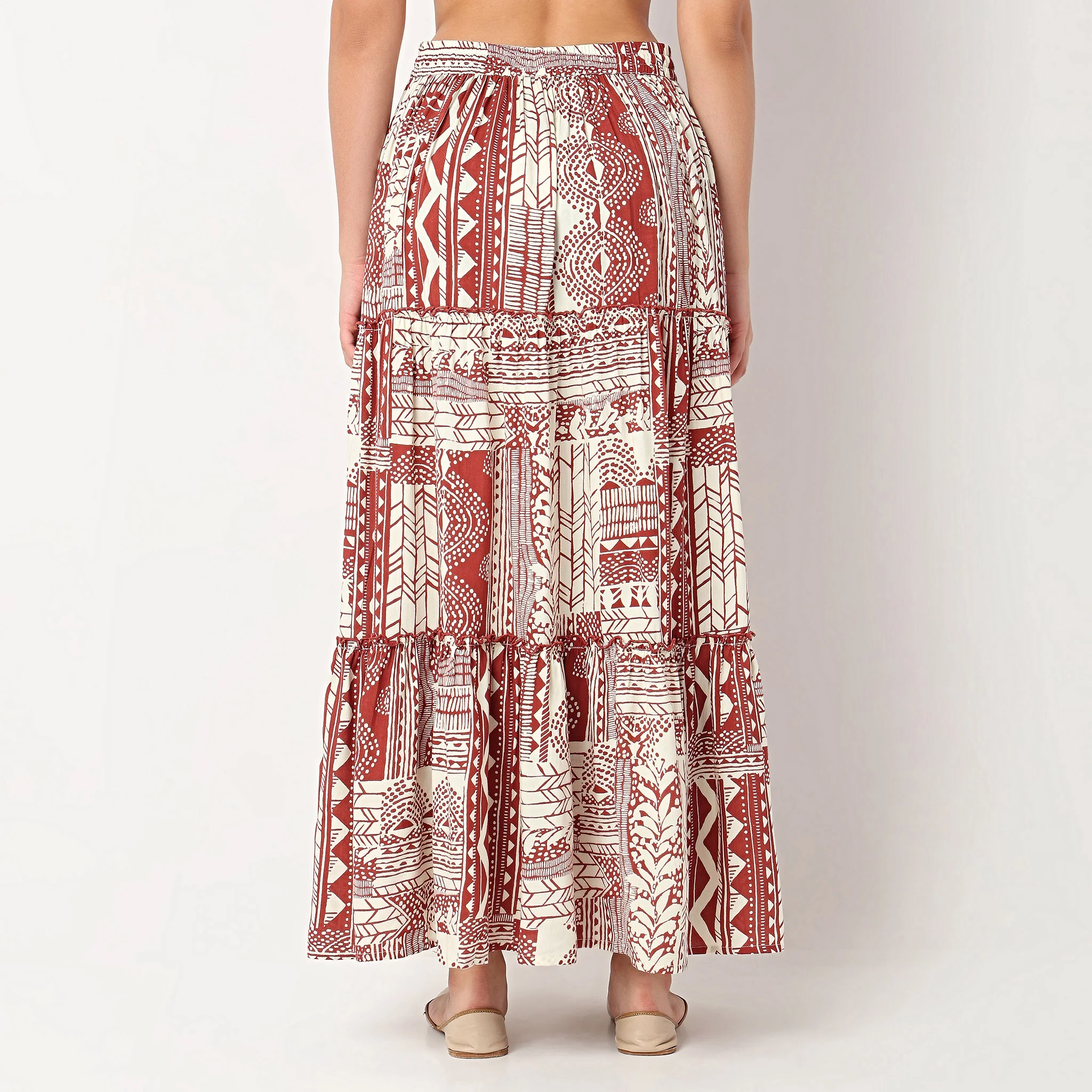 Cotton Printed High Rise Skirt - Image 3