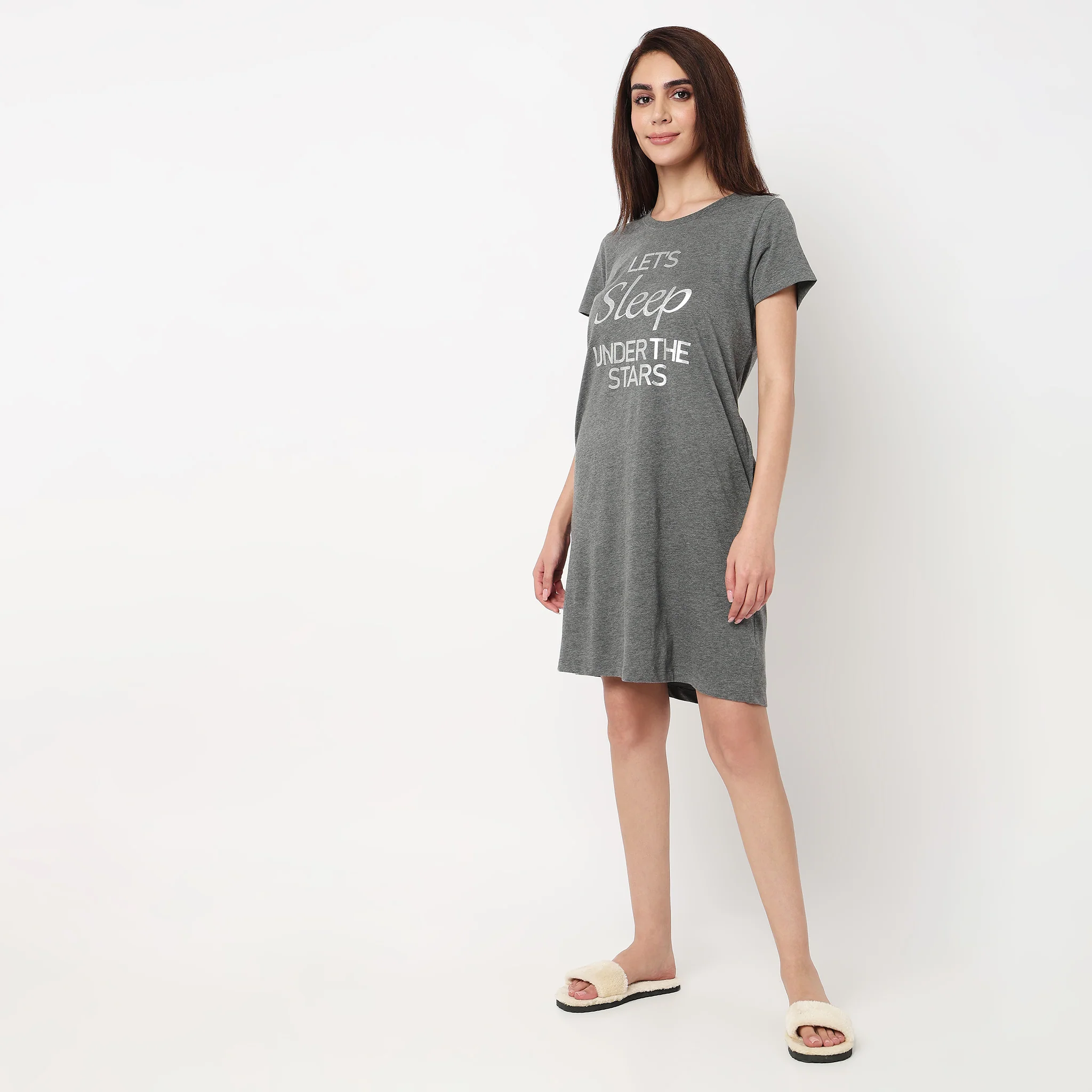 Cotton Printed Knee Length Gown - Image 5