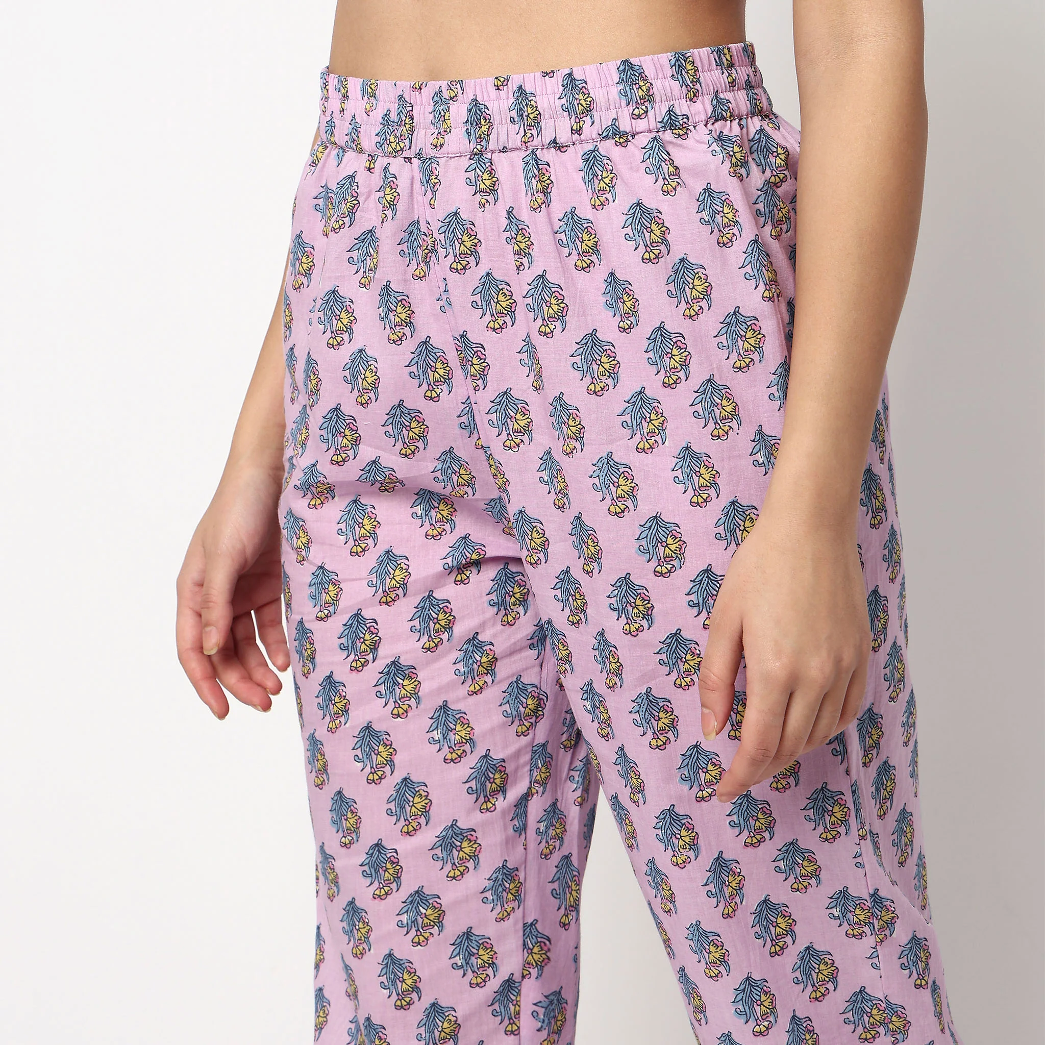 Printed Cotton V-Neck Kurta Set with Dupatta - Image 5