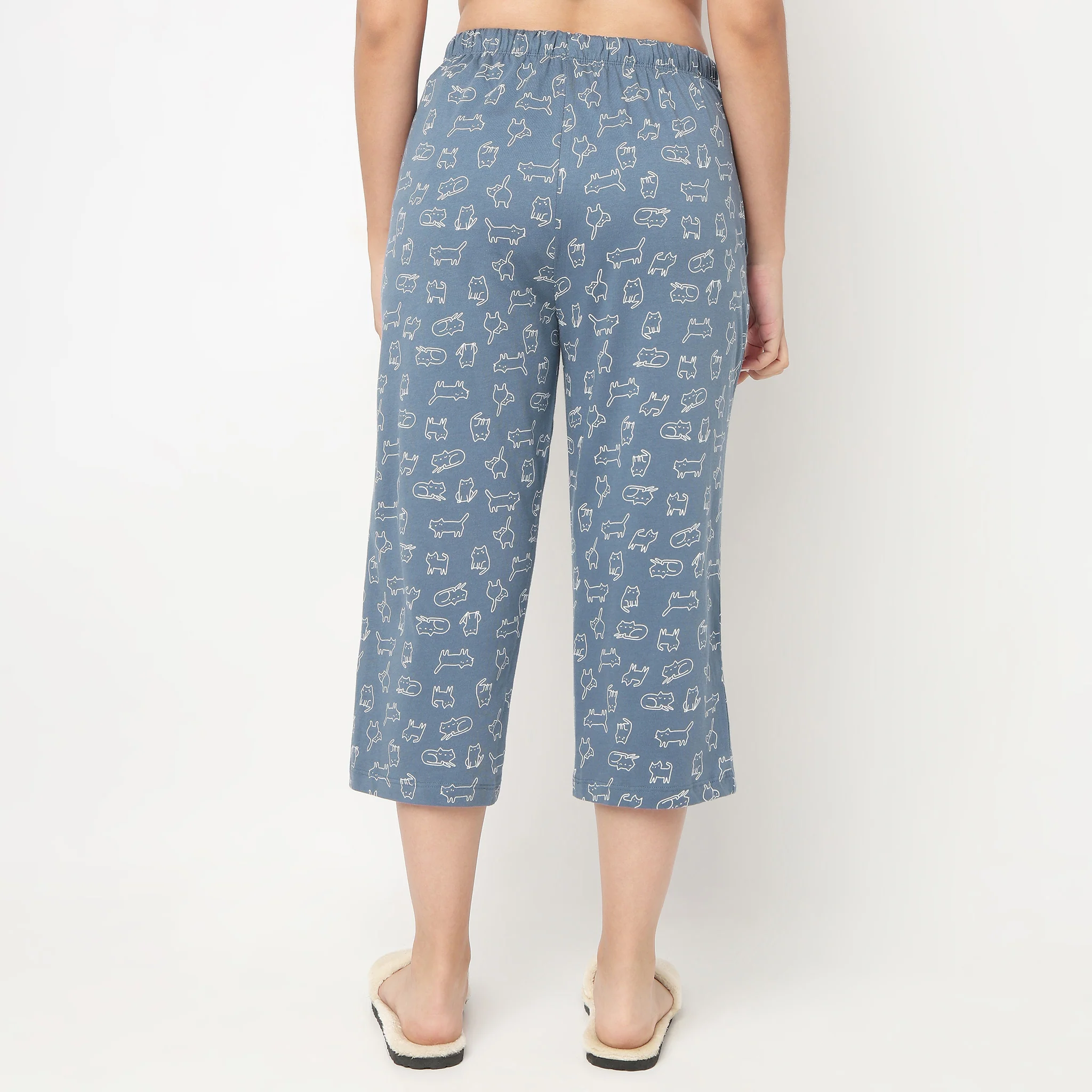 Cotton Printed Lounge Capris - Image 3