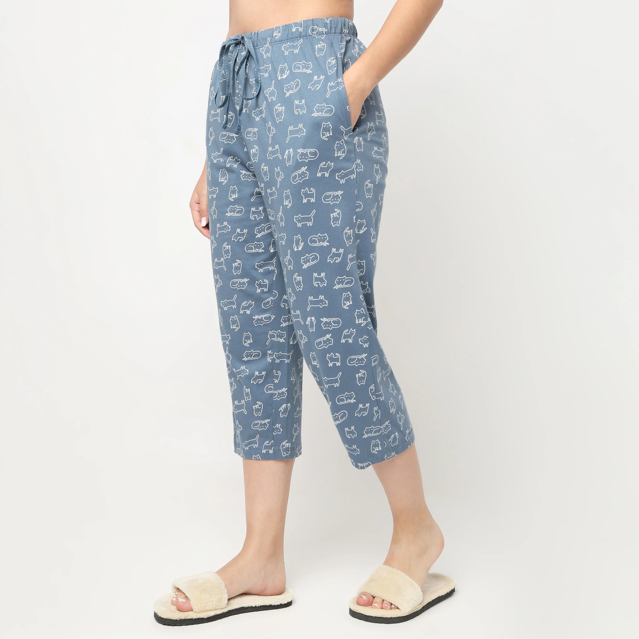 Cotton Printed Lounge Capris - Image 5