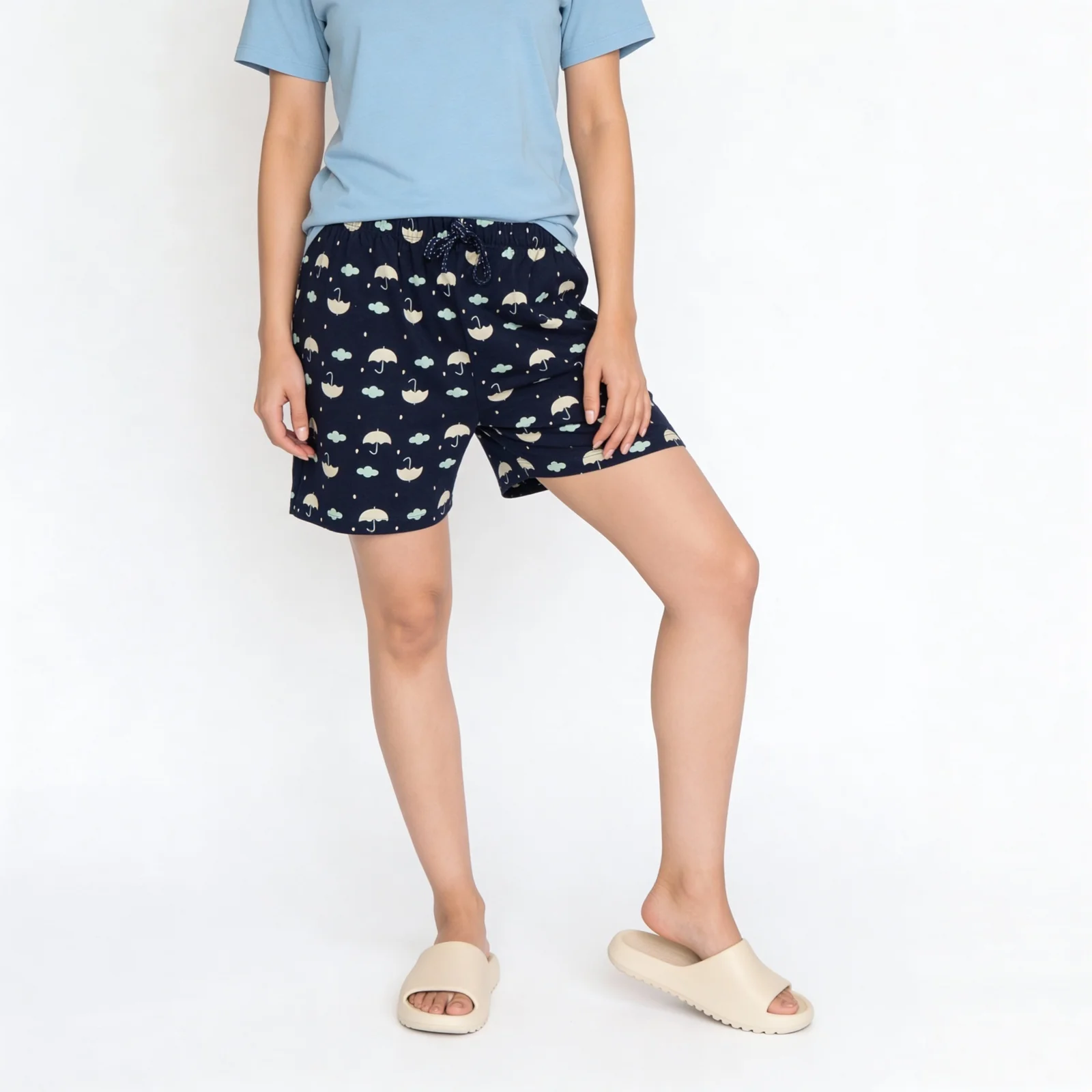 Cotton Printed Lounge Shorts - Image 2