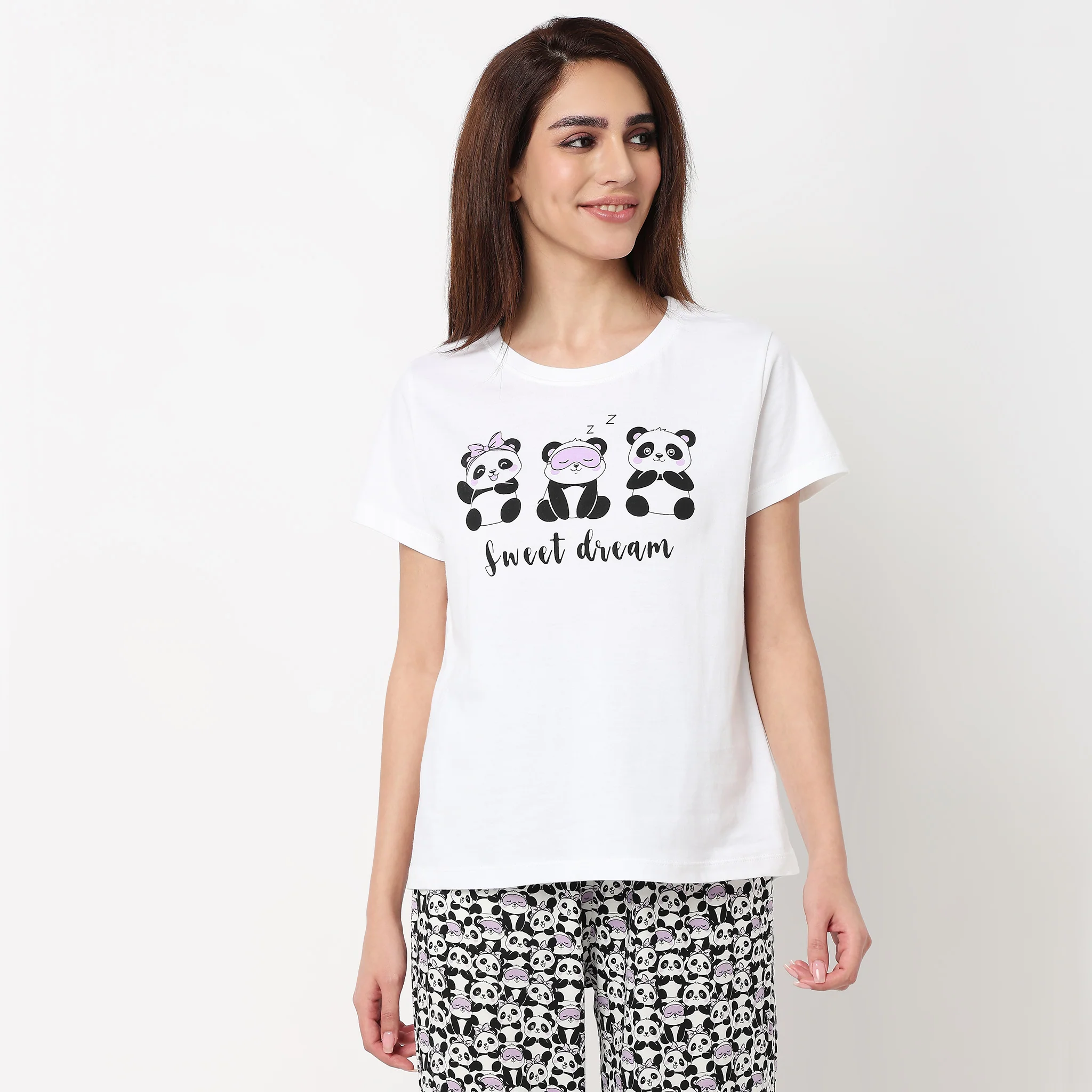 Cotton Printed Lounge T-Shirt - Image 2
