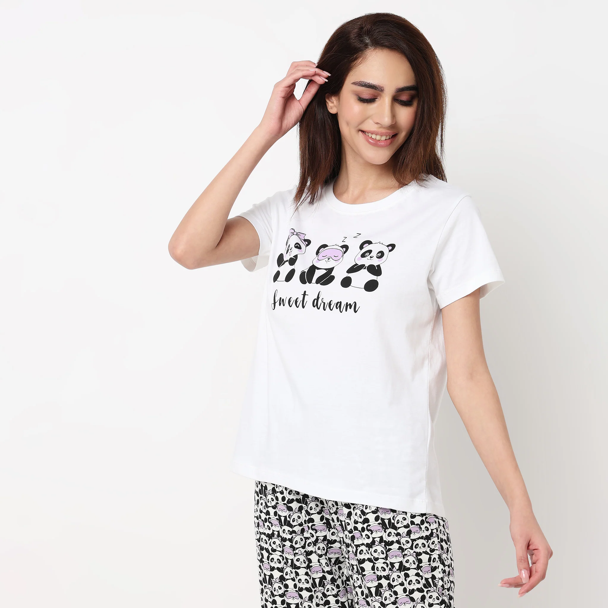 Cotton Printed Lounge T-Shirt - Image 5