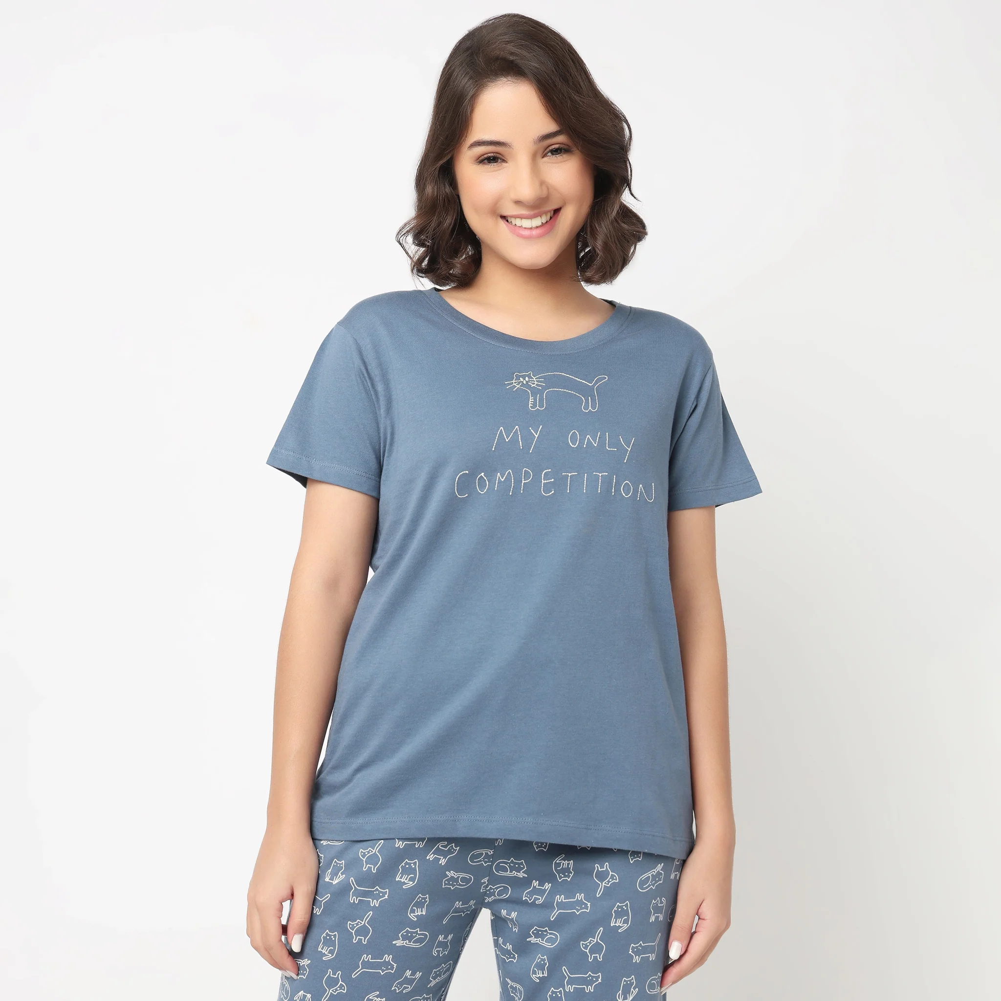 Cotton Printed Lounge T-Shirt - Image 2