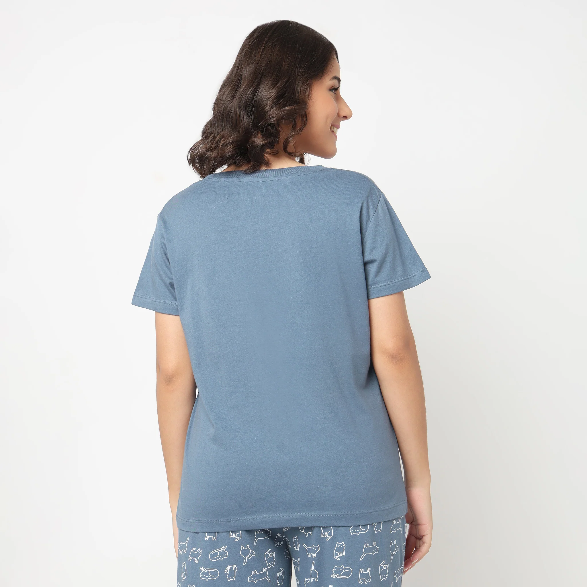 Cotton Printed Lounge T-Shirt - Image 3