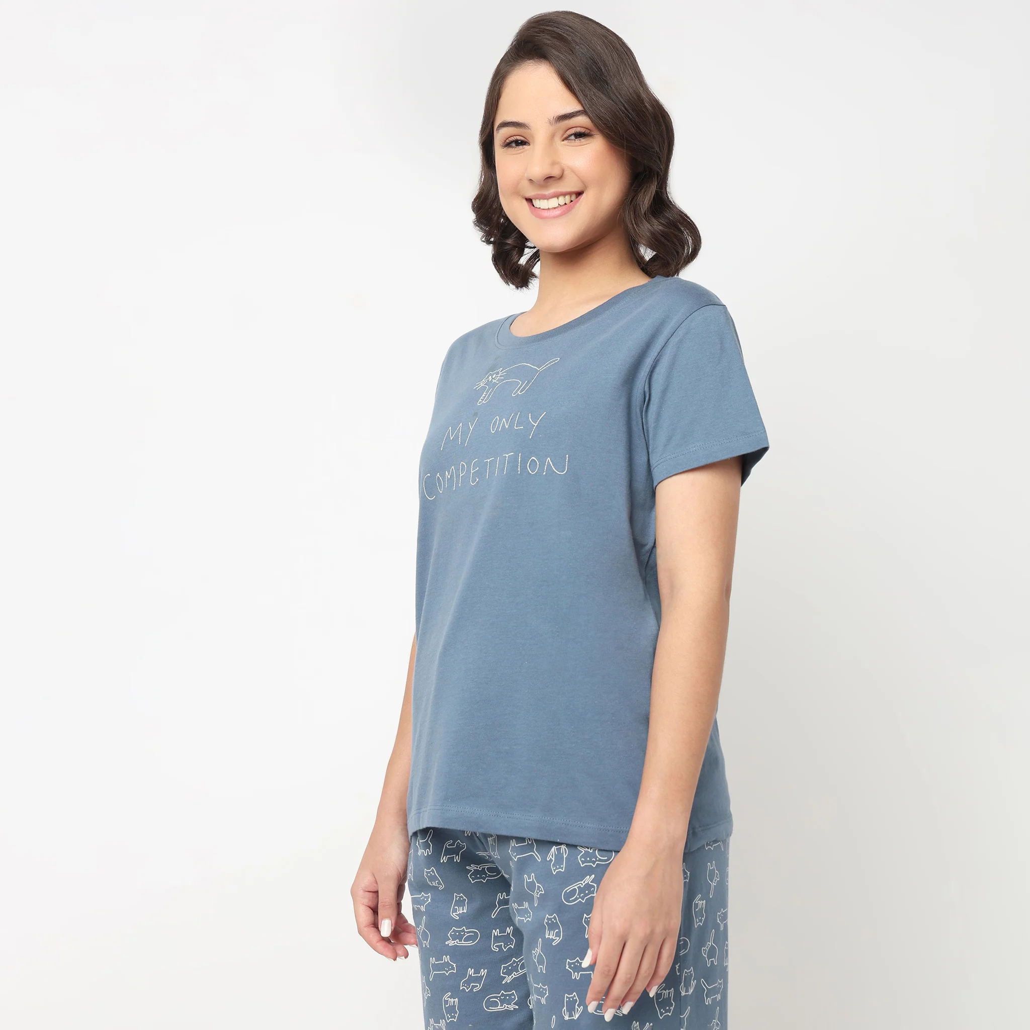 Cotton Printed Lounge T-Shirt - Image 5