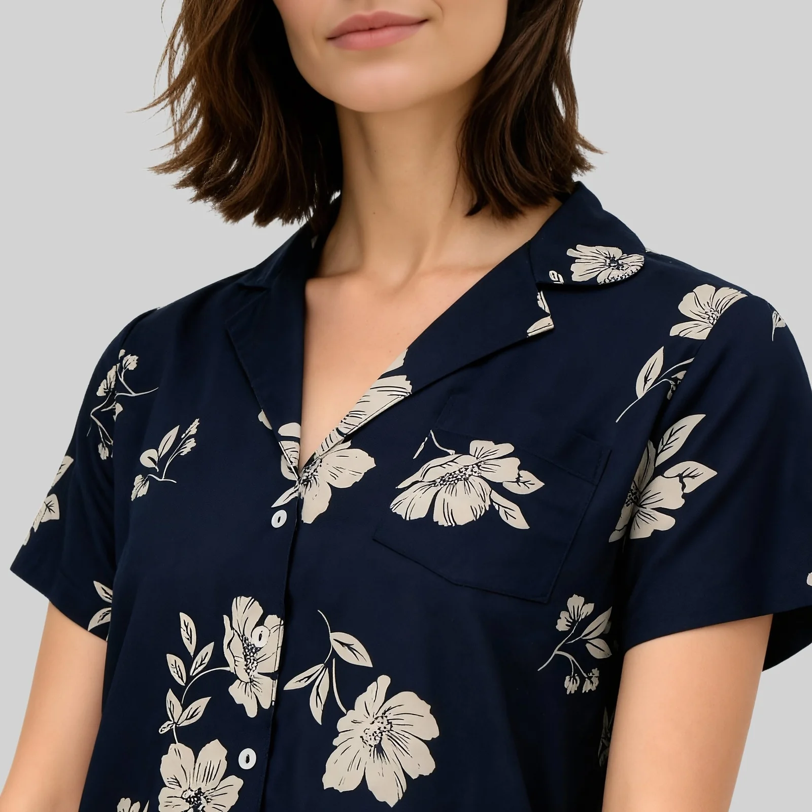 Cotton Printed Shirt with Pyjama Sleepwear Set - Image 4