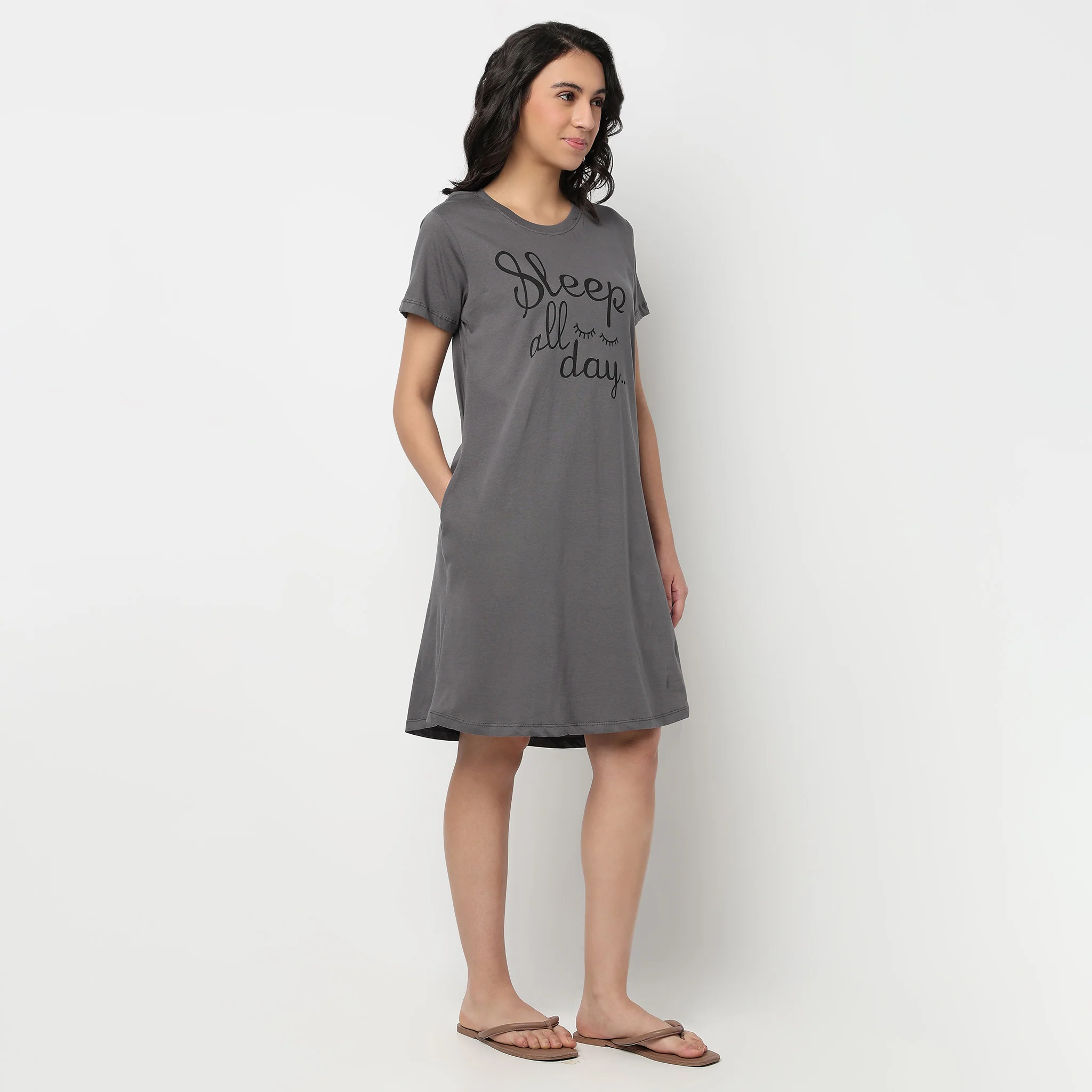 Cotton Printed Short Gown - Image 5