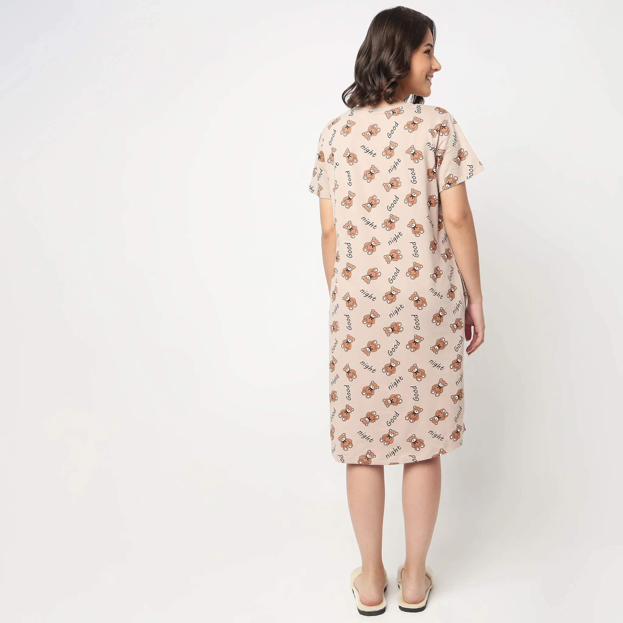 Cotton Printed Short Gown - Image 3