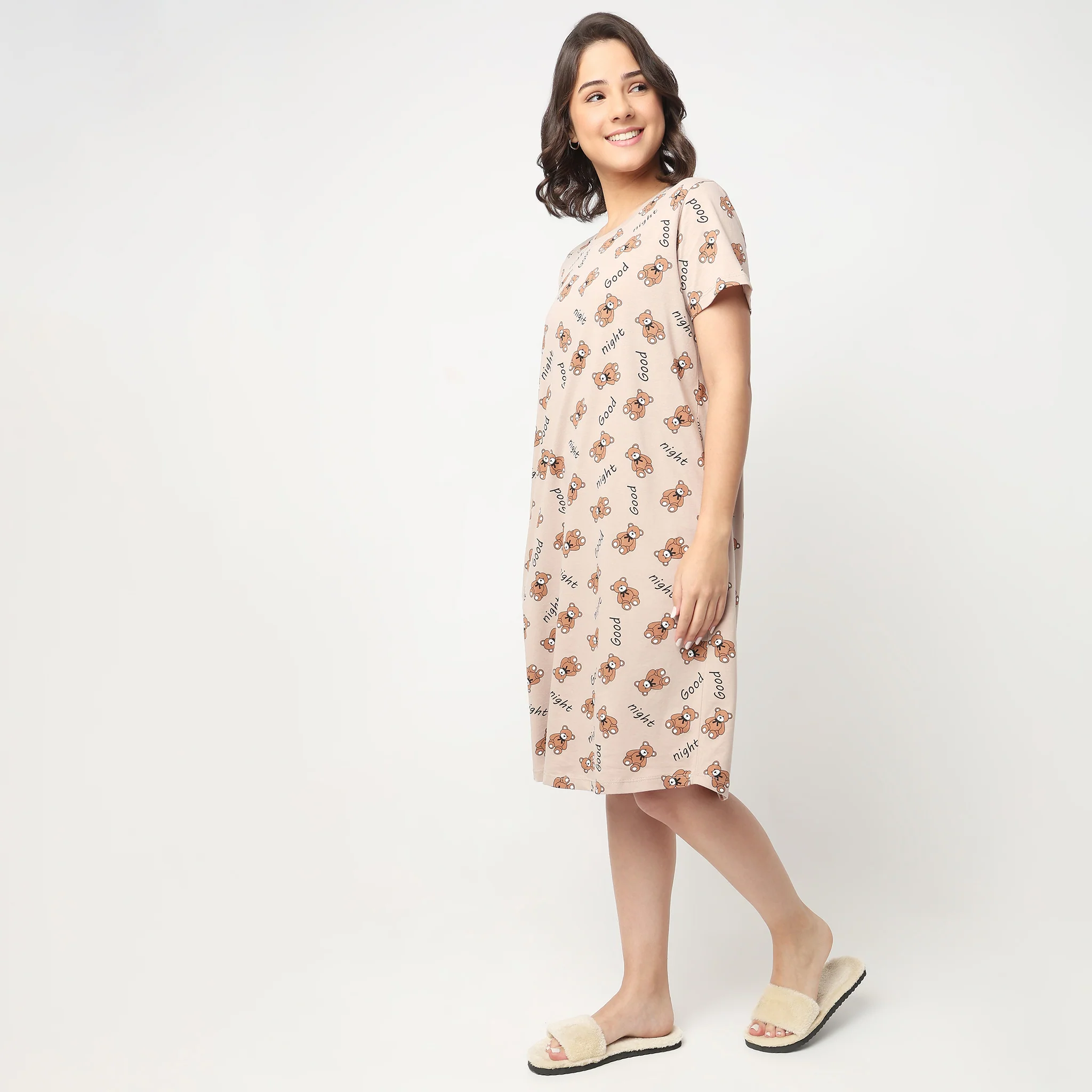 Cotton Printed Short Gown - Image 5