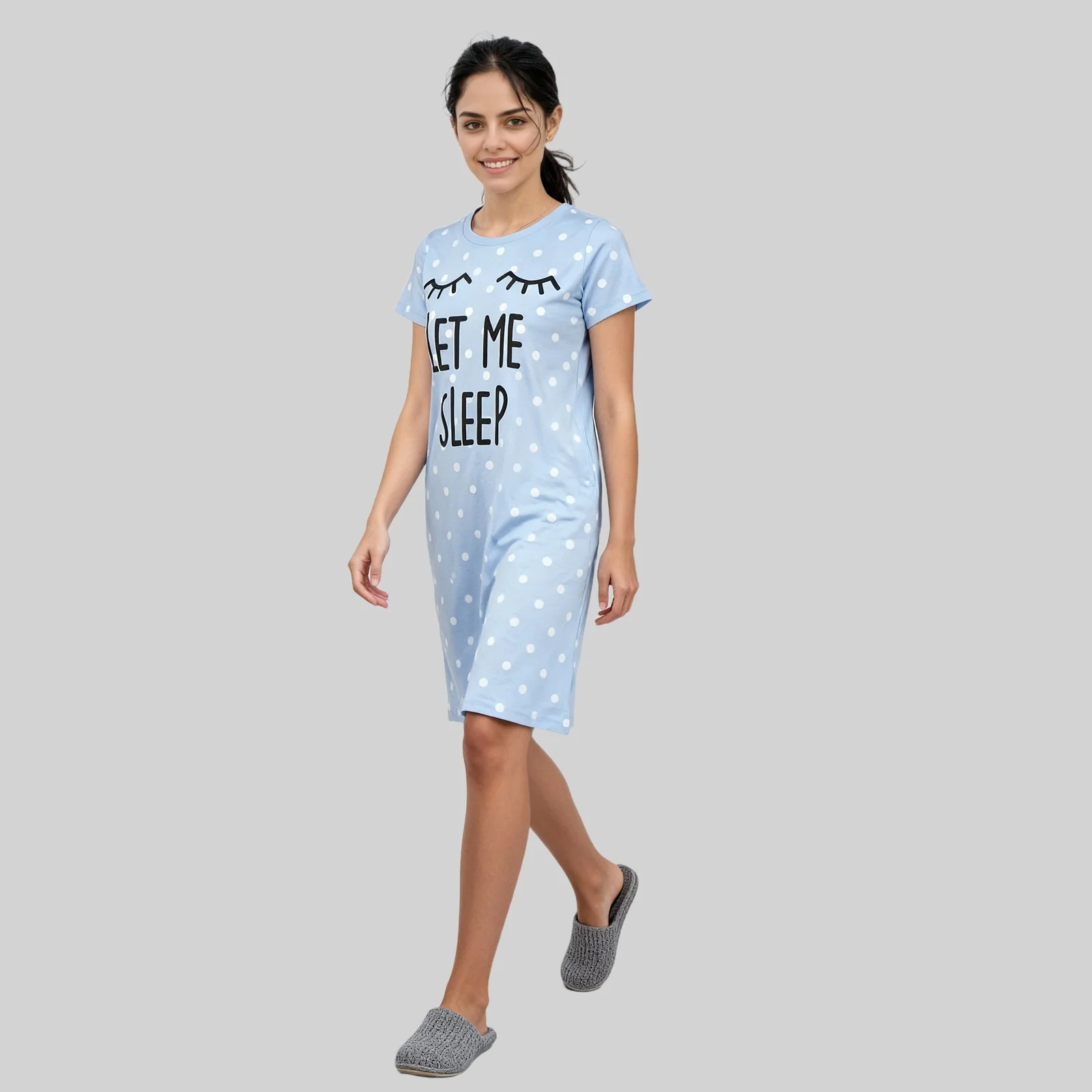 Cotton Printed Short Gown - Image 5