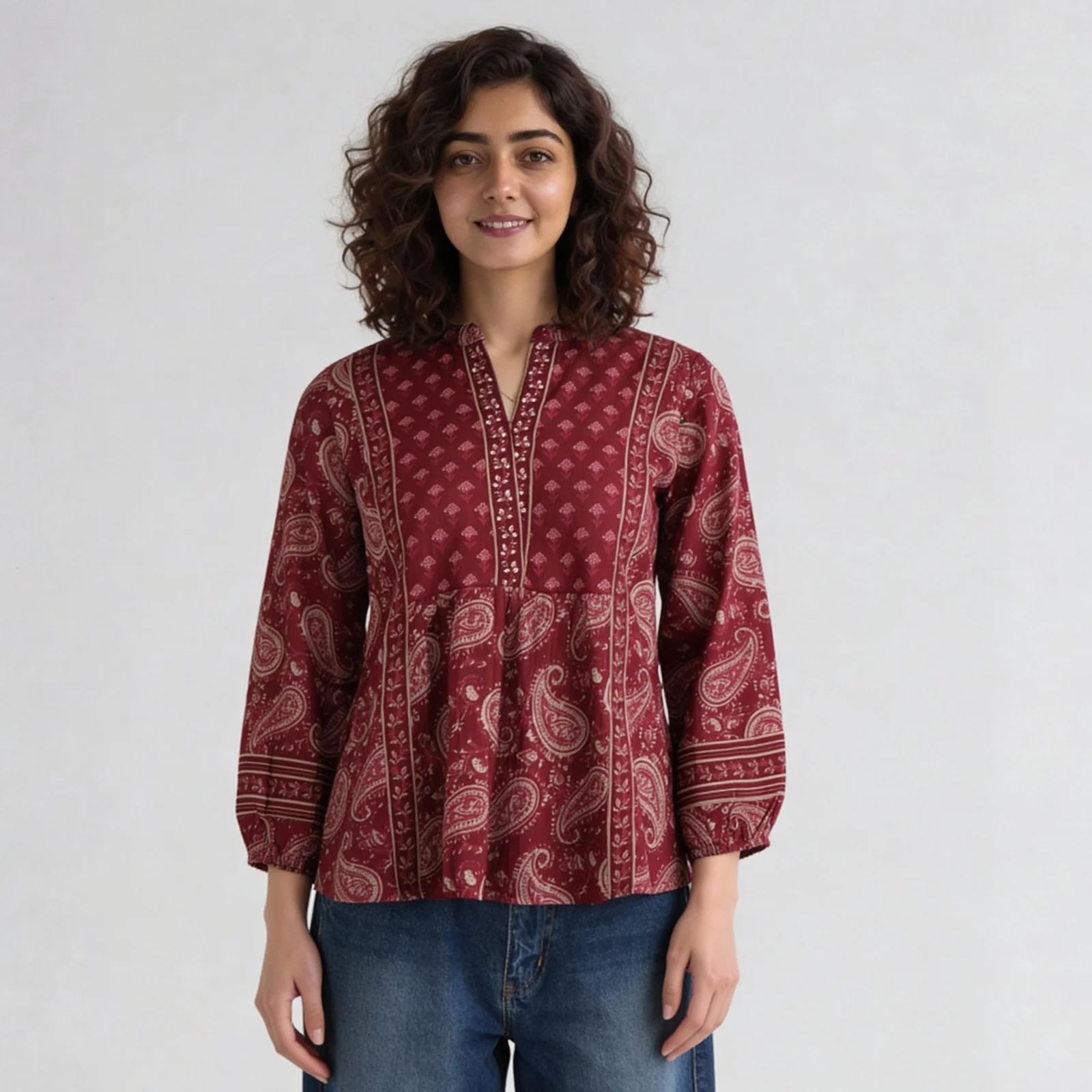 Cotton Printed Short Kurta - Image 2