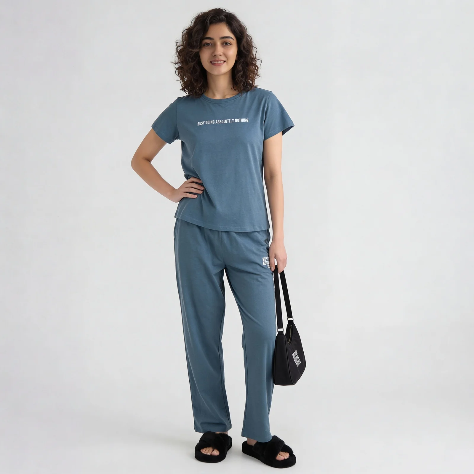 Cotton Graphic Crew Neck Lounge T-Shirt