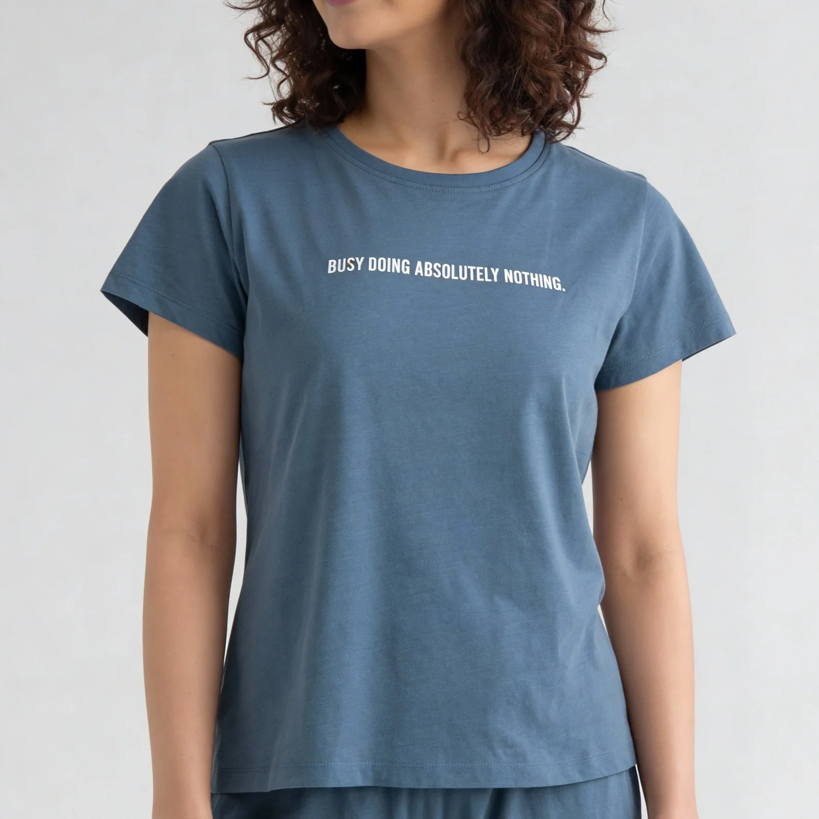 Cotton Graphic Crew Neck Lounge T-Shirt - Image 4