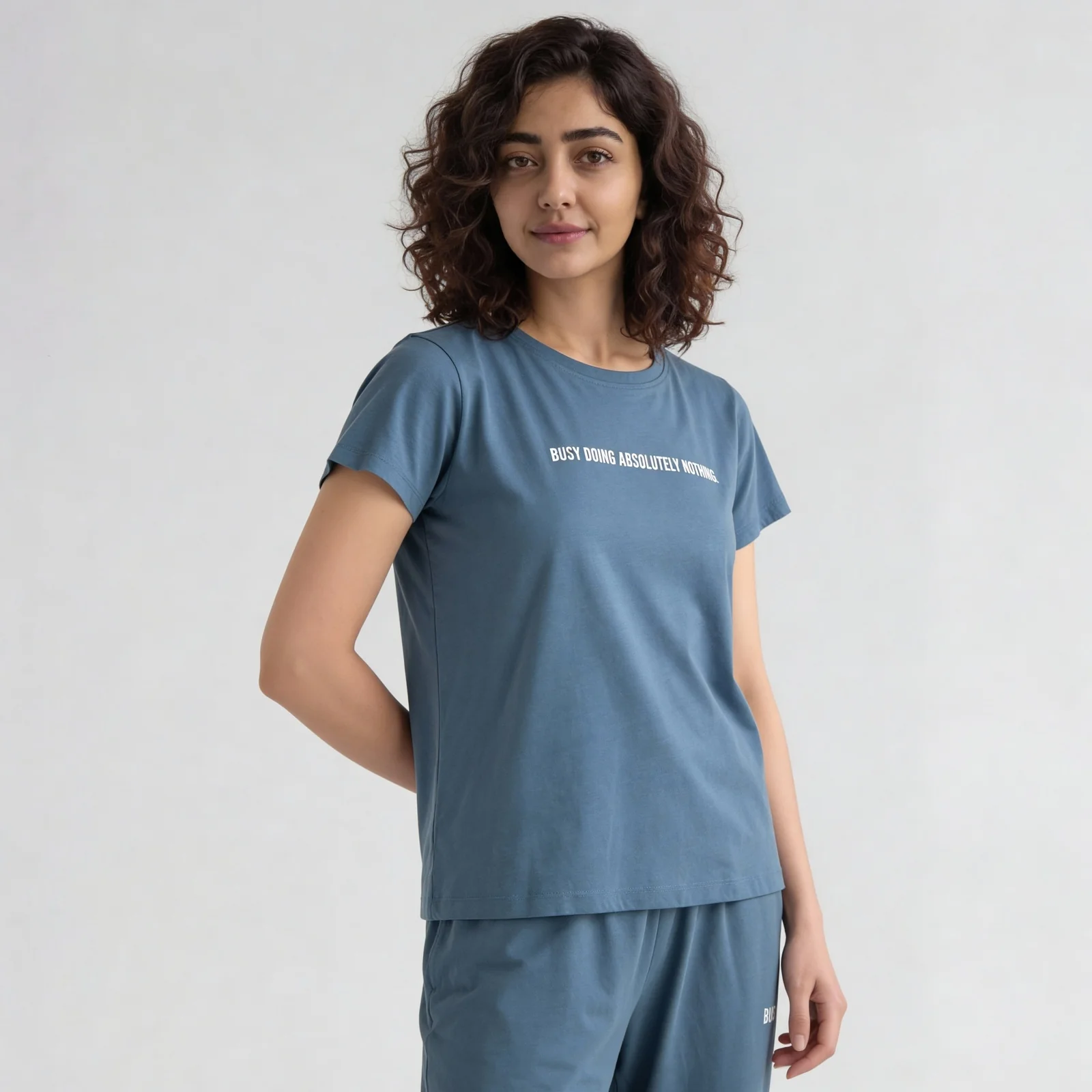Cotton Graphic Crew Neck Lounge T-Shirt - Image 5