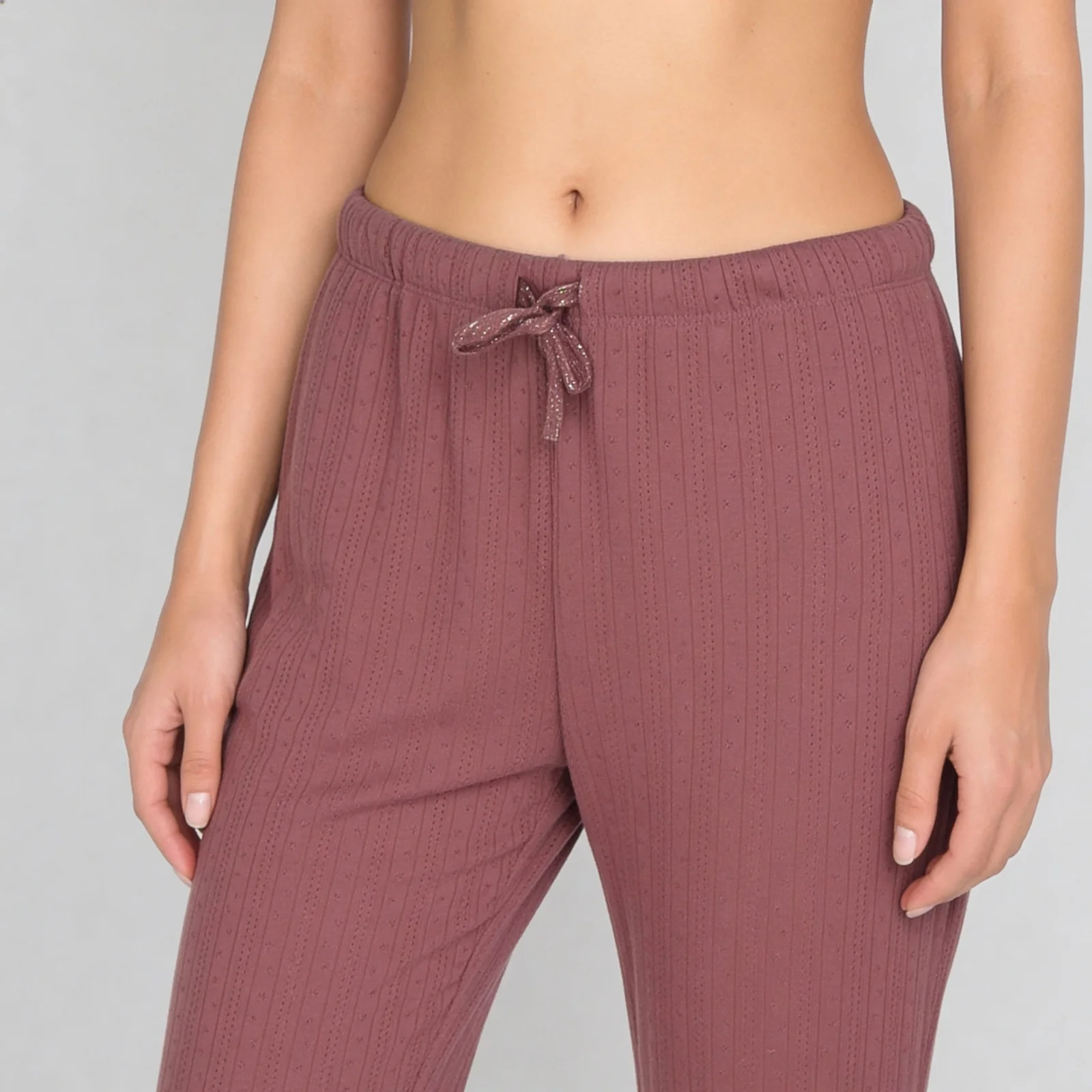 Cotton Textured Cop Top with Pyjama Sleepwear Set - Image 7