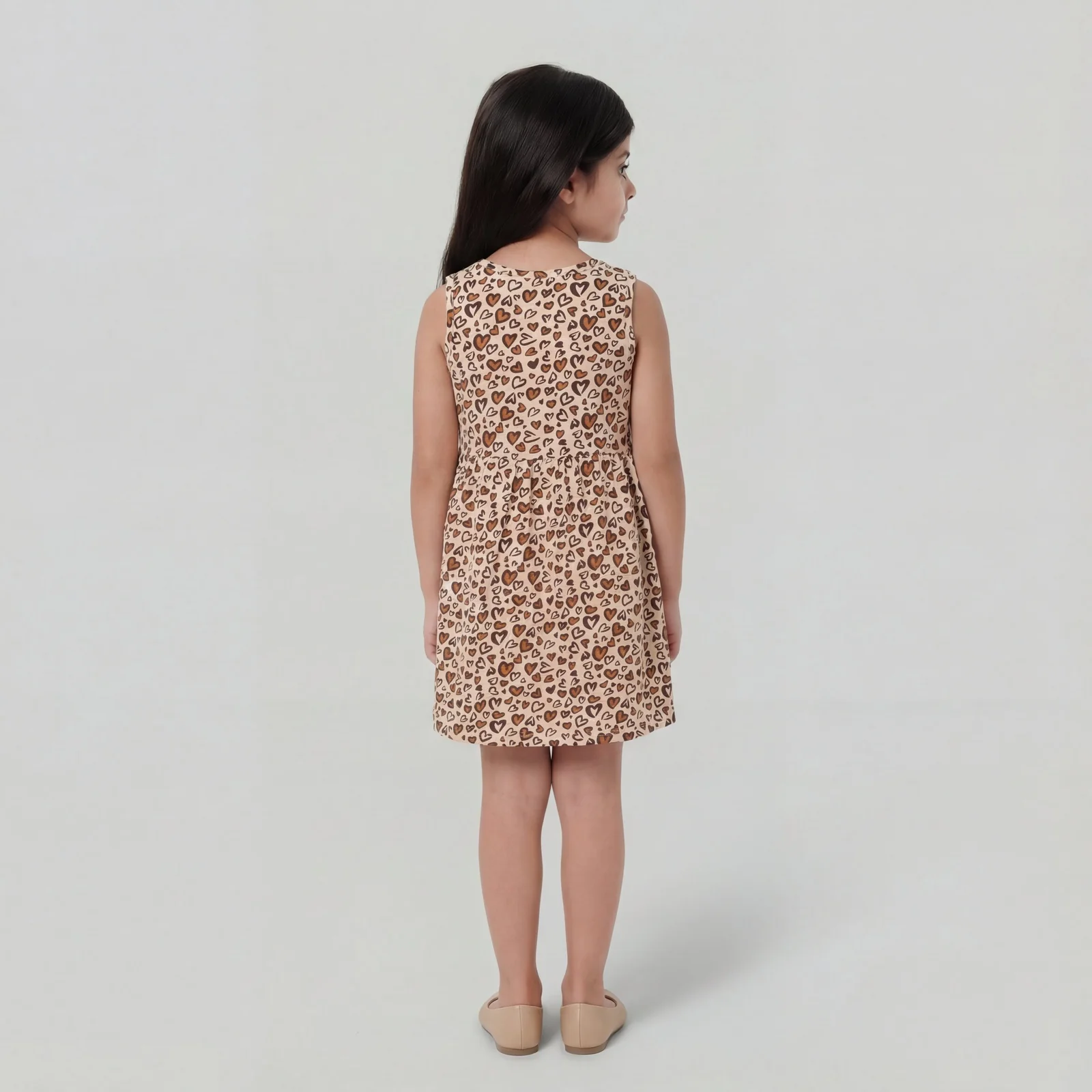 Girls Cotton Printed Sleeveless Frock - Image 2