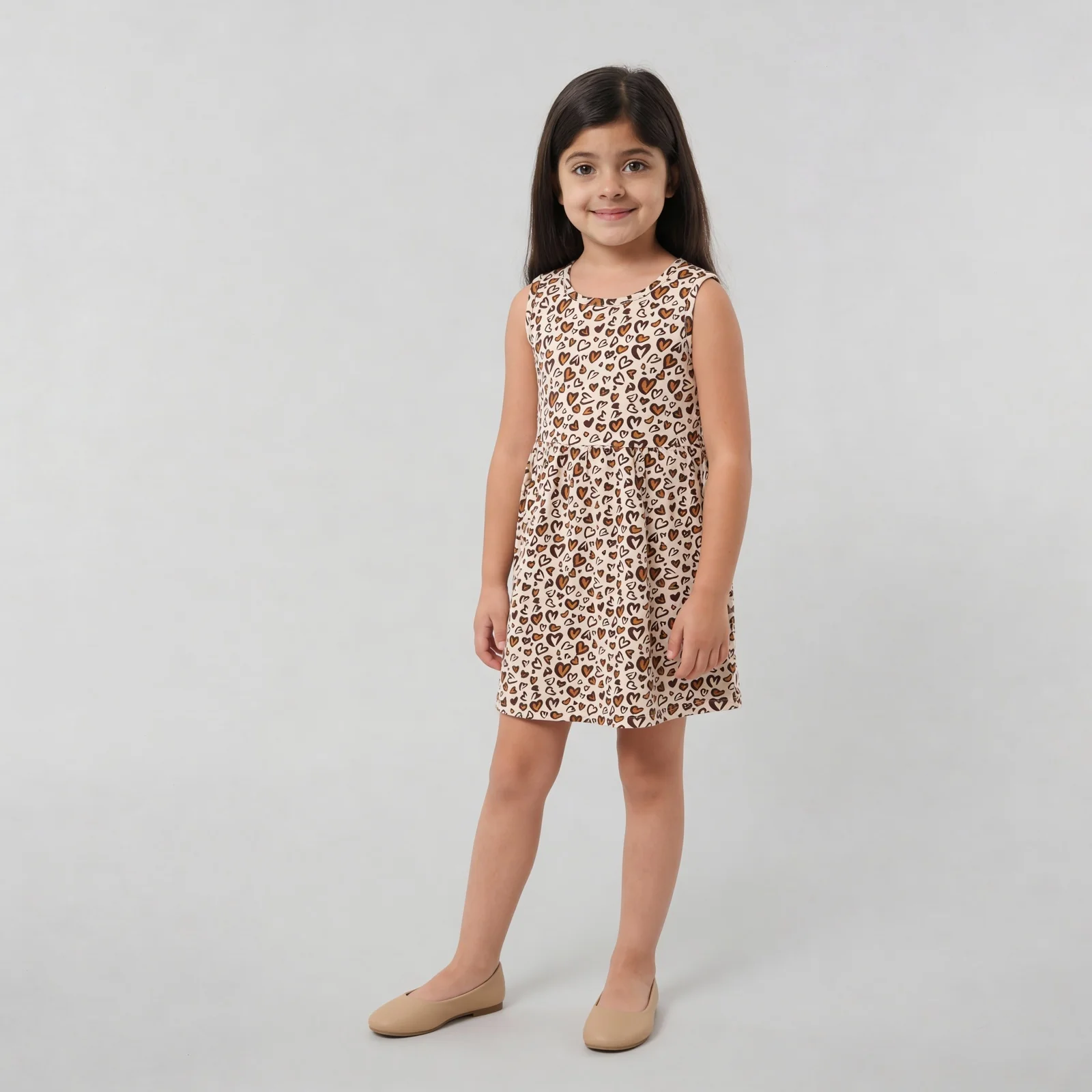 Girls Cotton Printed Sleeveless Frock - Image 4