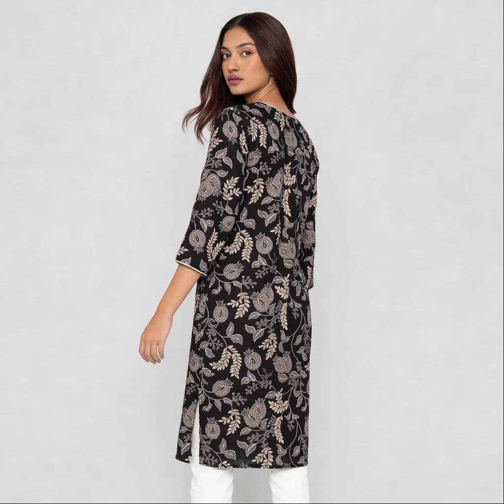 Cotton Printed Straight Kurta - Image 3