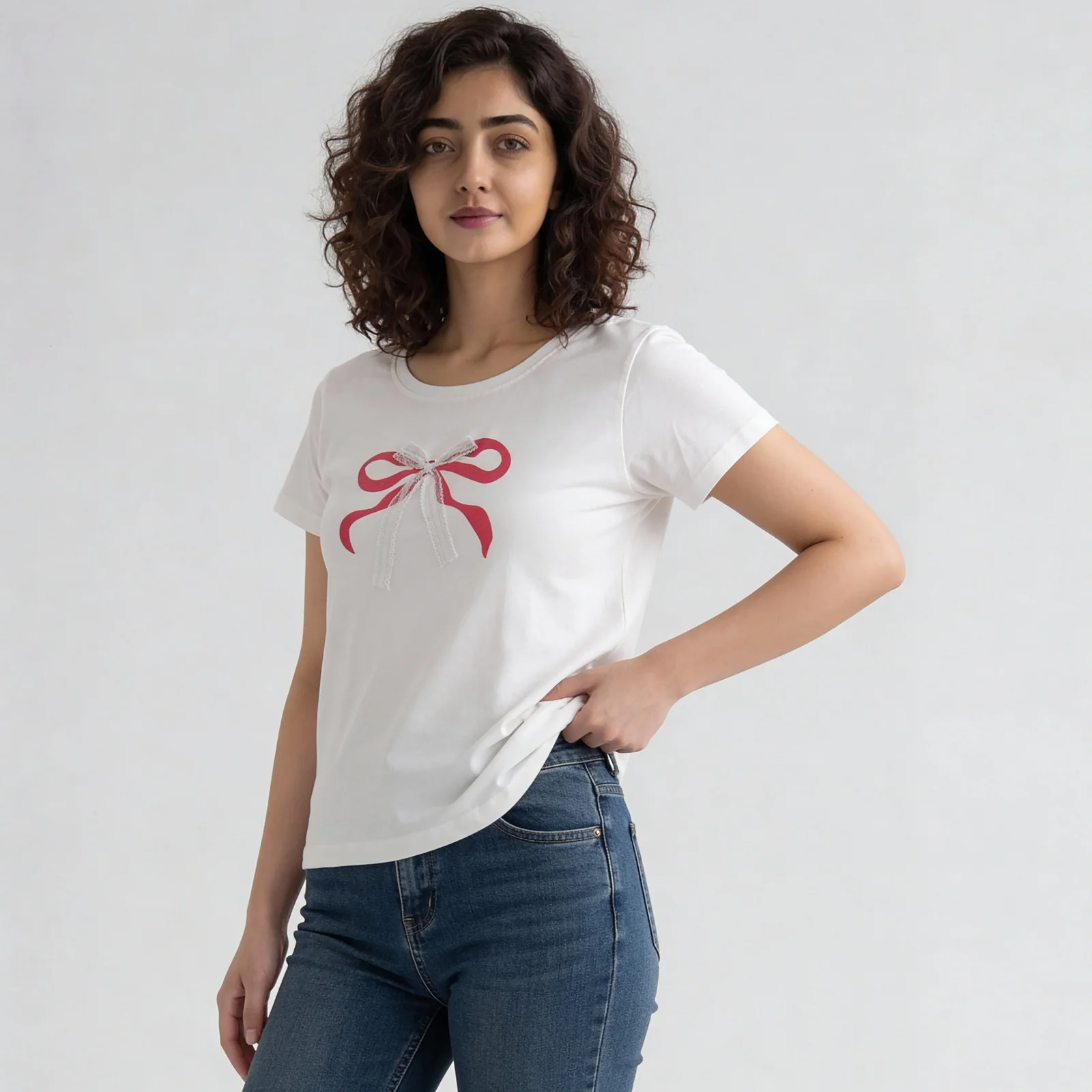 Cotton Printed Straight Lounge T-Shirt - Image 5