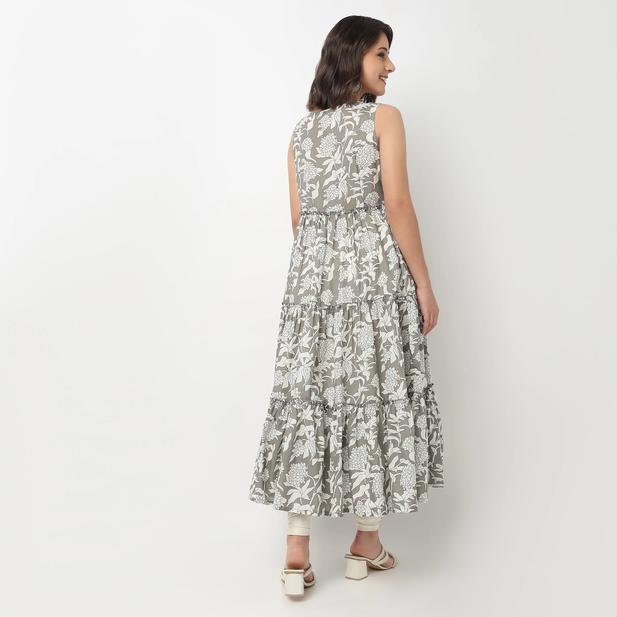Cotton Printed Tired Kurta - Image 3