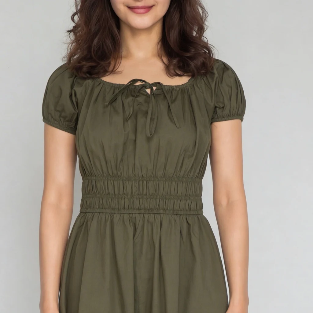 Cotton Puff Sleeve Dress - Image 4