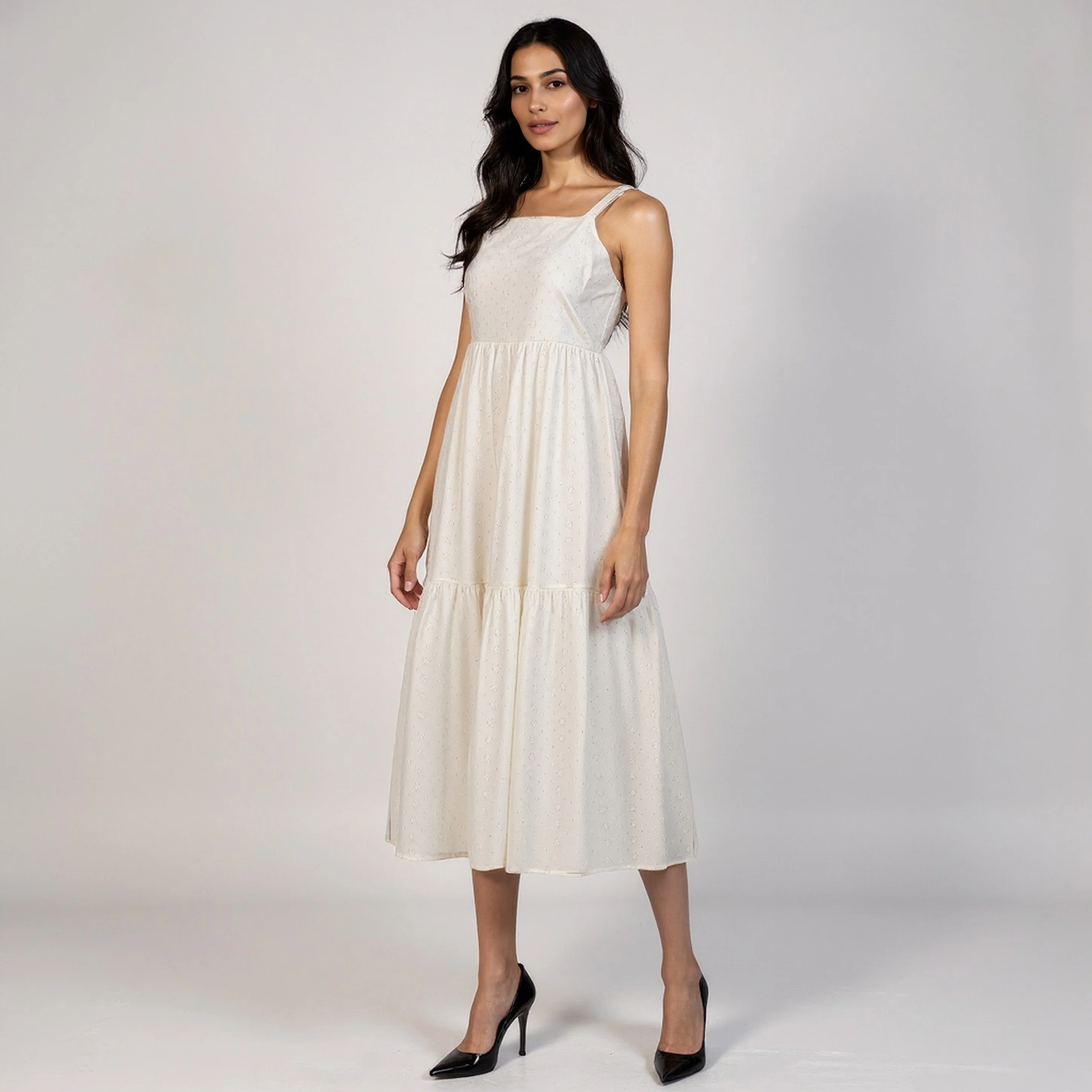 Cotton Schiffi Strappy Dress - Image 5
