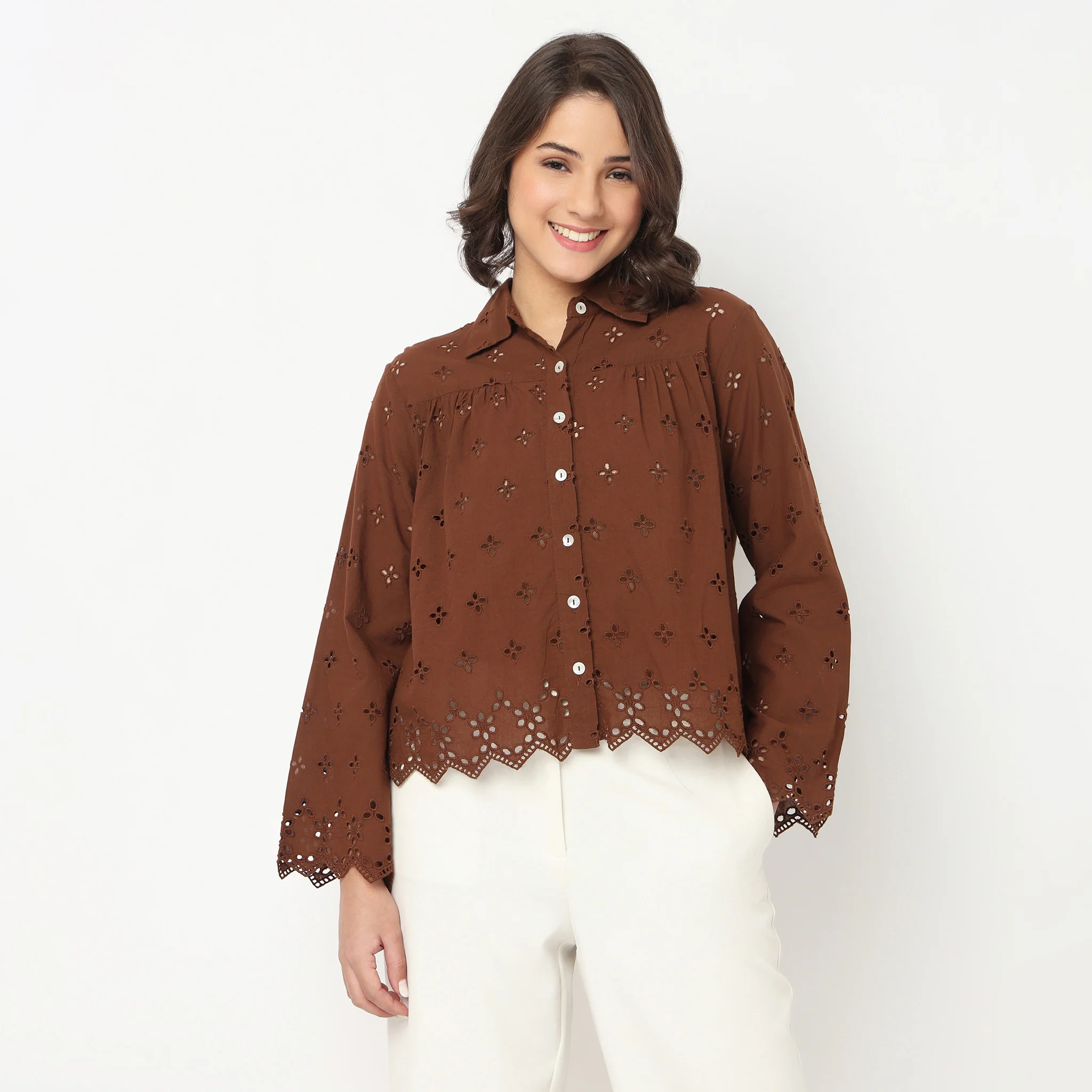 Cotton Schiffli Shirt - Image 2