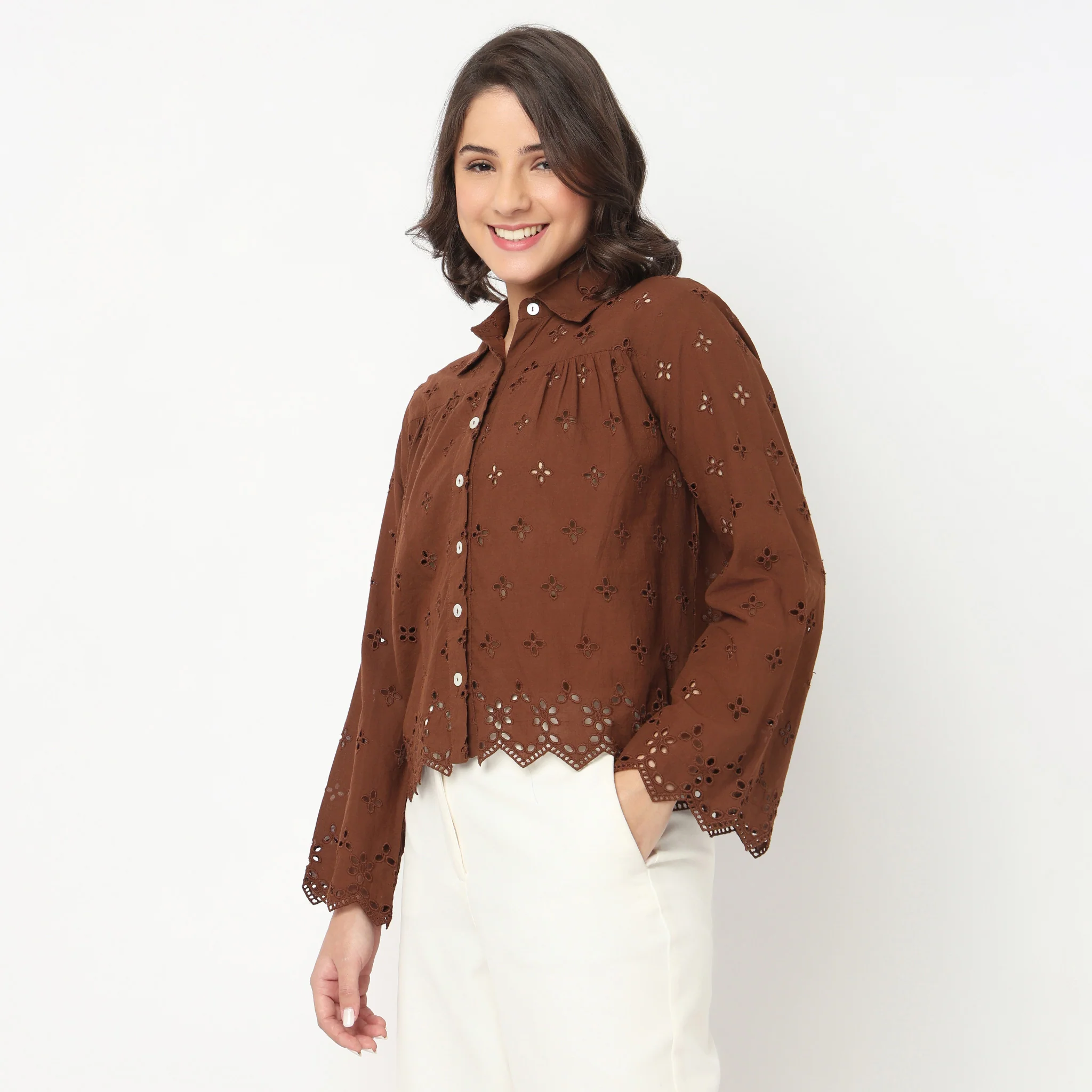 Cotton Schiffli Shirt - Image 5