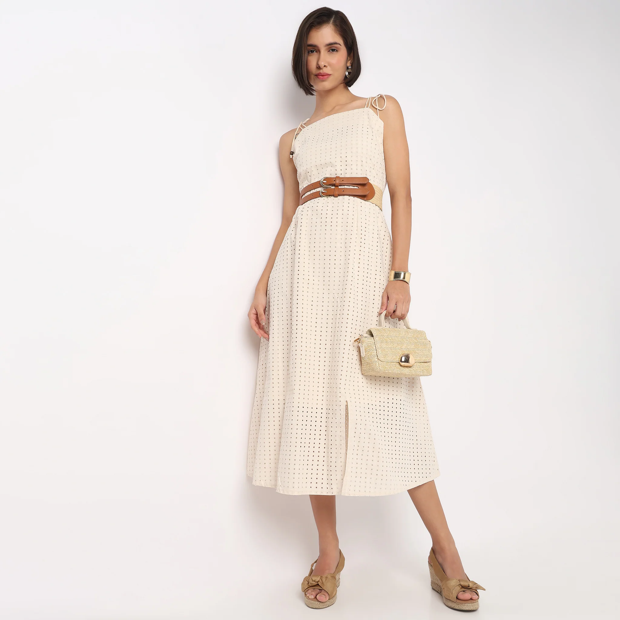 Cotton Sleeveless Flared Dress