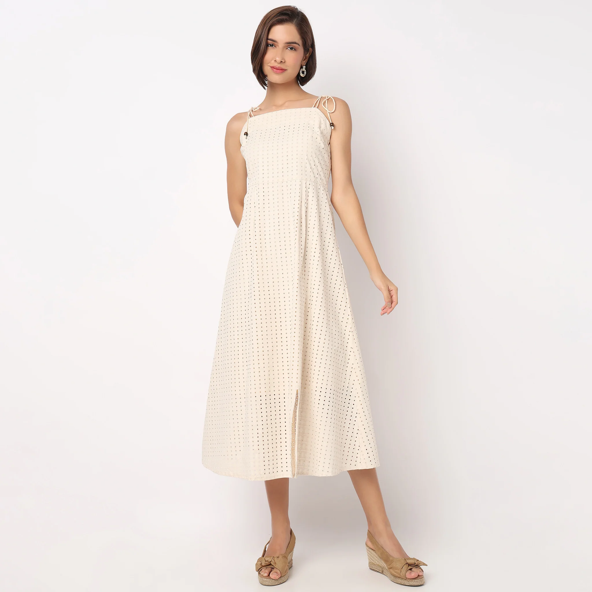 Cotton Sleeveless Flared Dress - Image 2