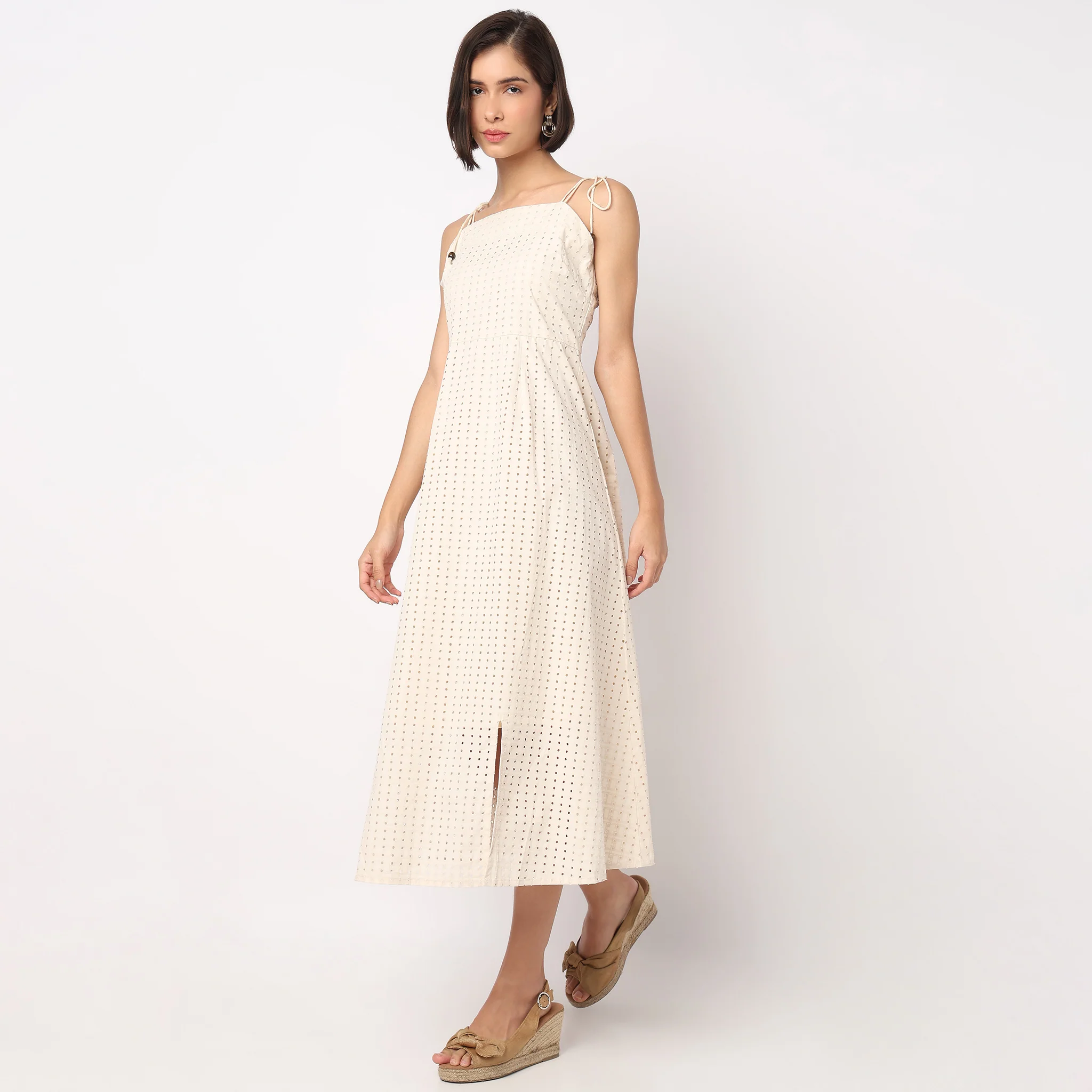 Cotton Sleeveless Flared Dress - Image 5