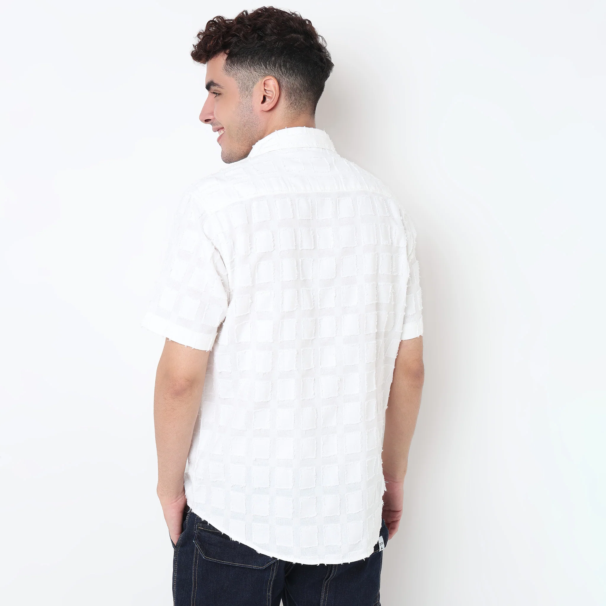 Solid Cotton Cuban Shirt - Image 3