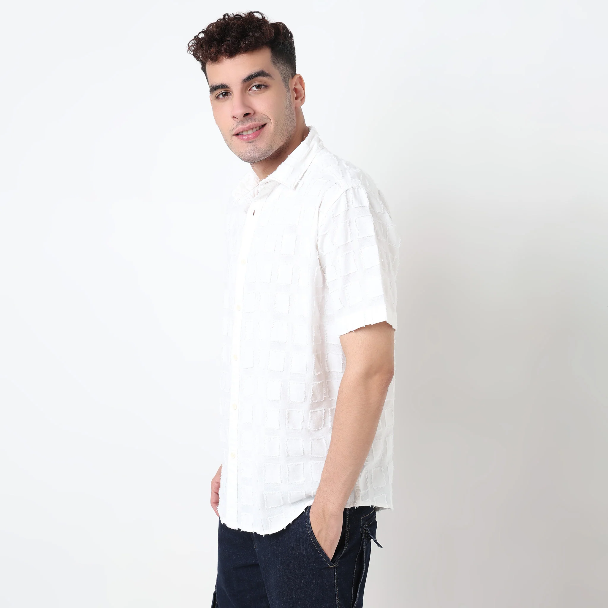 Solid Cotton Cuban Shirt - Image 5